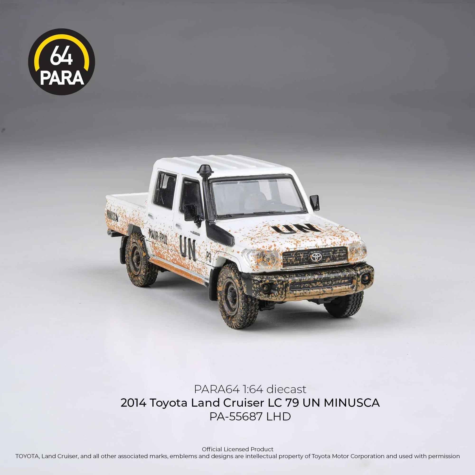 Premium scale diecast model car – Toyota Land Cruiser LC 79 Un Minusca 2014, 1:64 Scale (White) Collectible