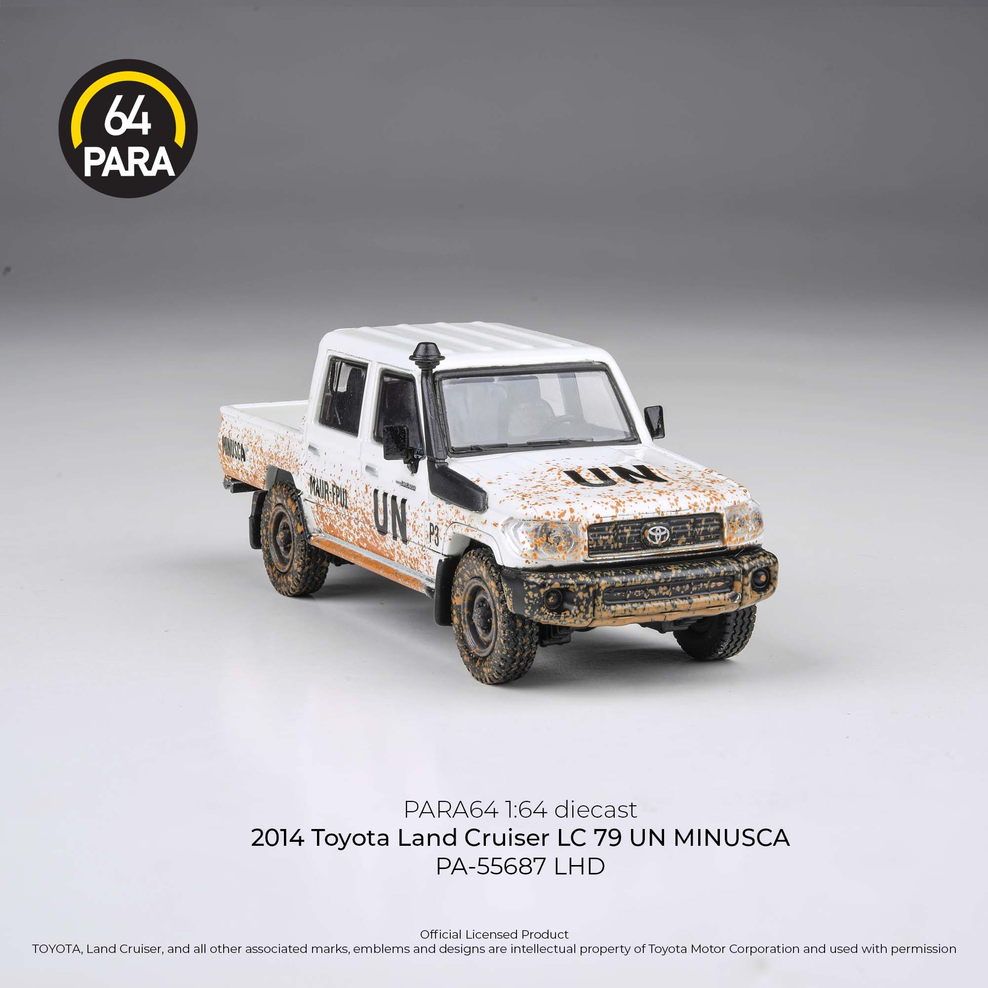 Premium scale diecast model car – Toyota Land Cruiser LC 79 Un Minusca 2014, 1:64 Scale (White) Collectible