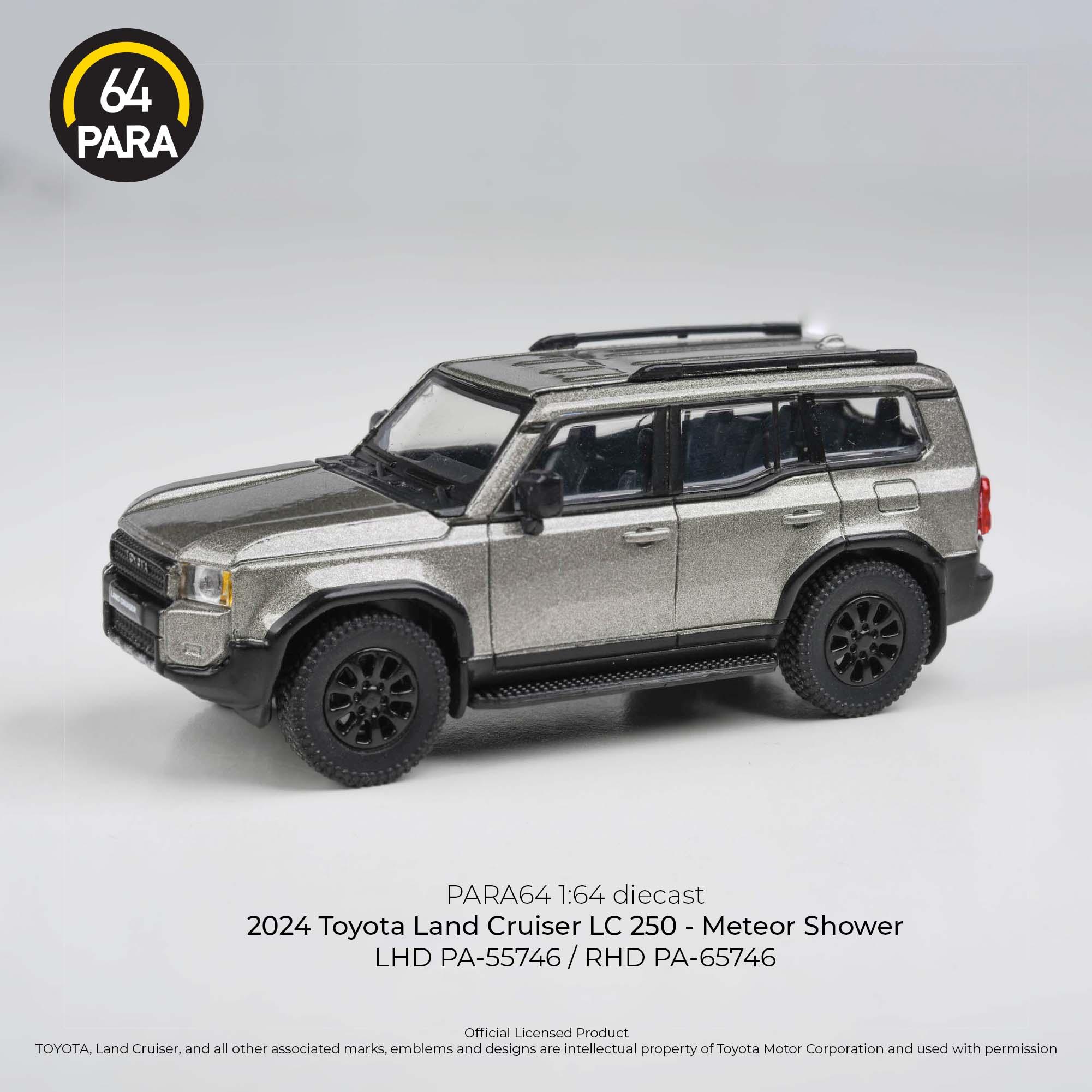Premium scale diecast model car – Toyota Land Cruiser 250 Meteor Shower LHD 2024, 1:64 Scale (Grey) Collectible