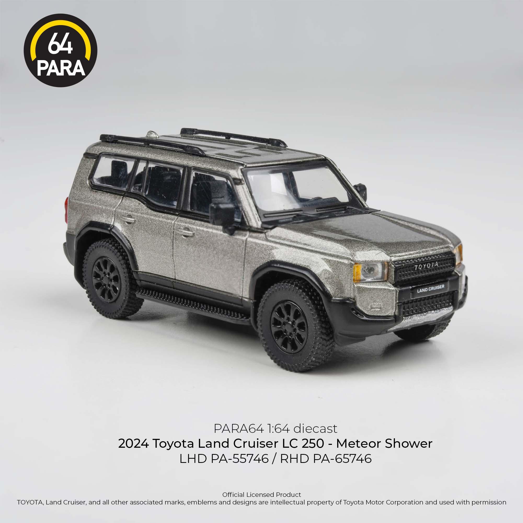 Premium scale diecast model car – Toyota Land Cruiser 250 Meteor Shower LHD 2024, 1:64 Scale (Grey) Collectible