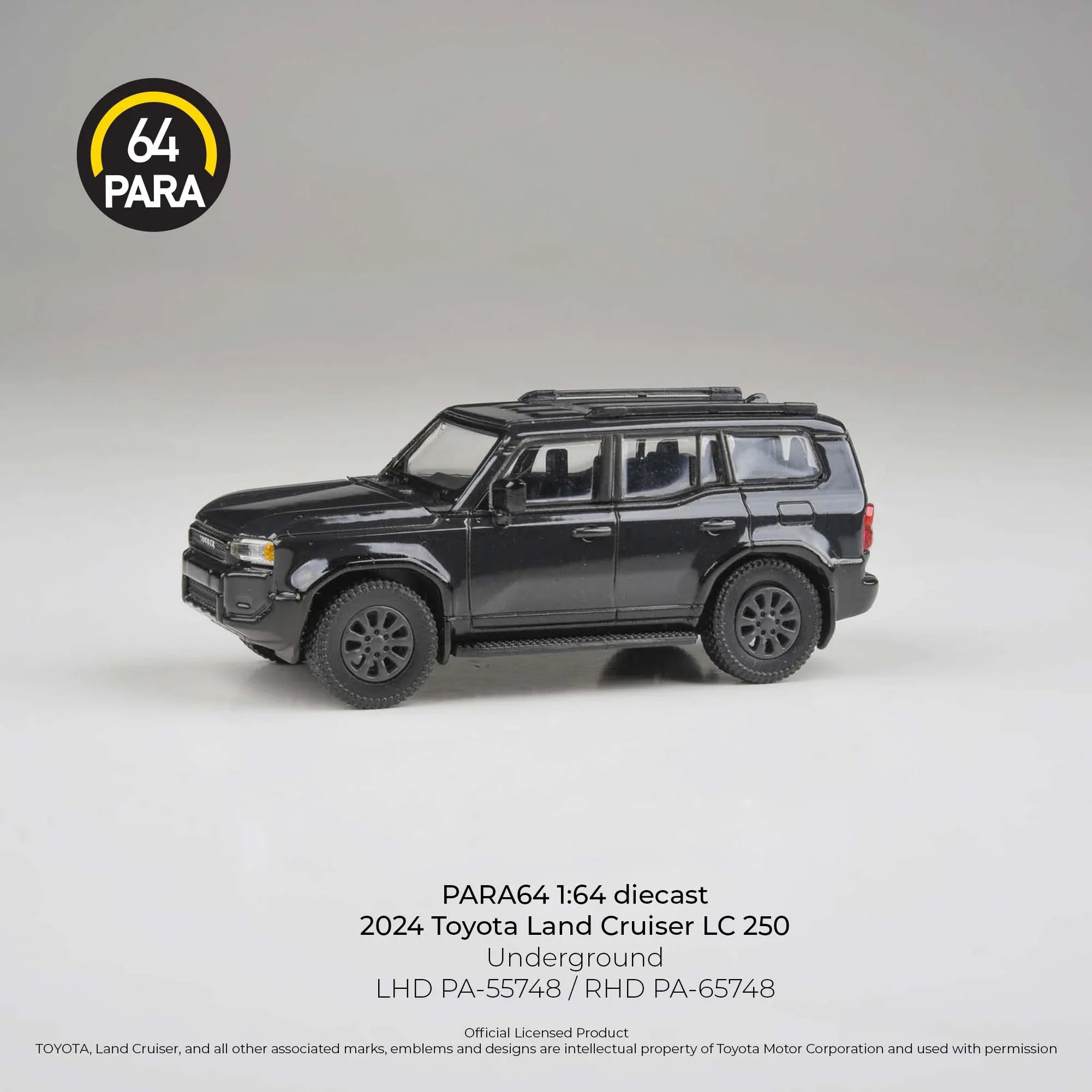 Premium scale diecast model car – Toyota Land Cruiser 250 Prado Underground, 1:64 Scale (Black) Collectible