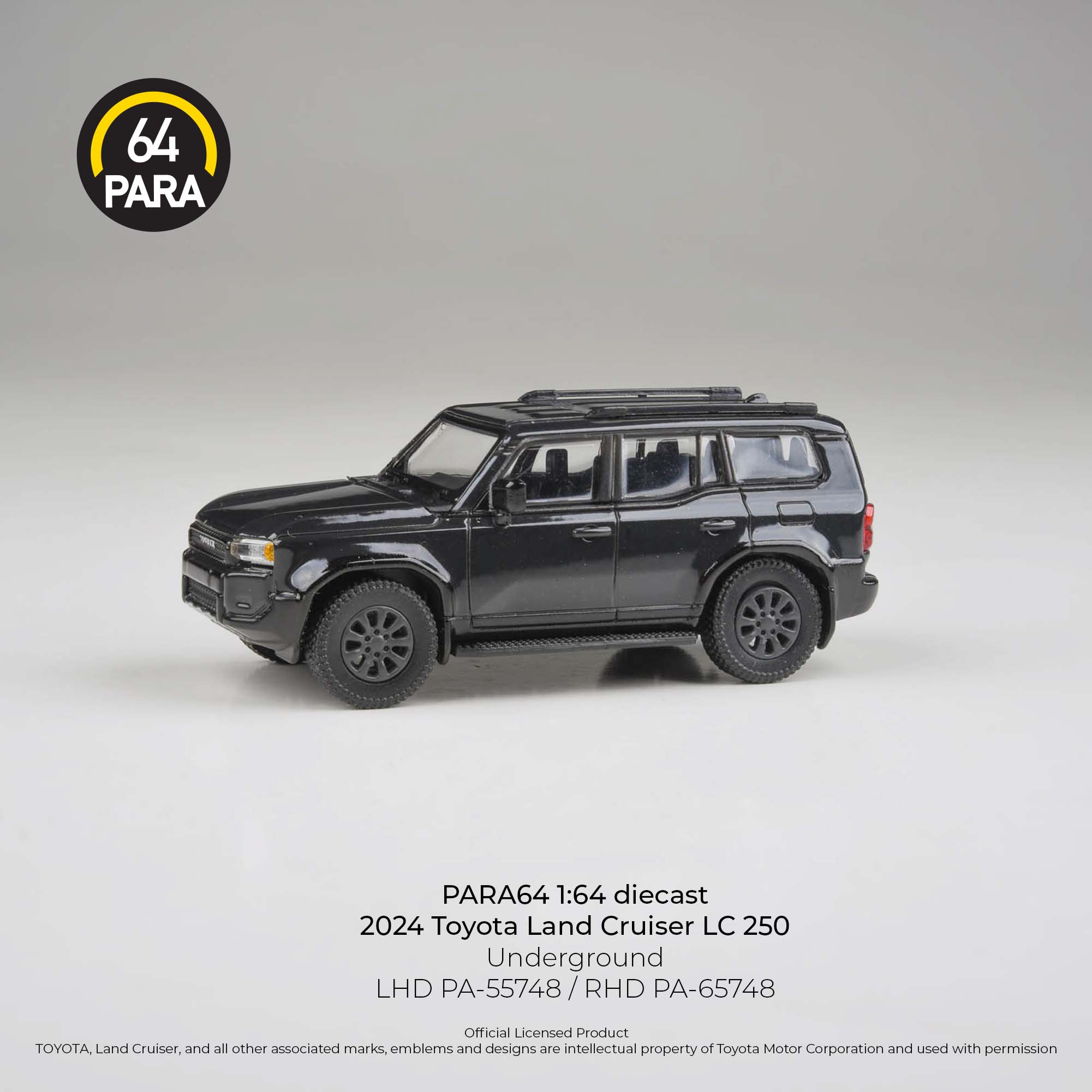 Premium scale diecast model car – Toyota Land Cruiser 250 Prado Underground, 1:64 Scale (Black) Collectible