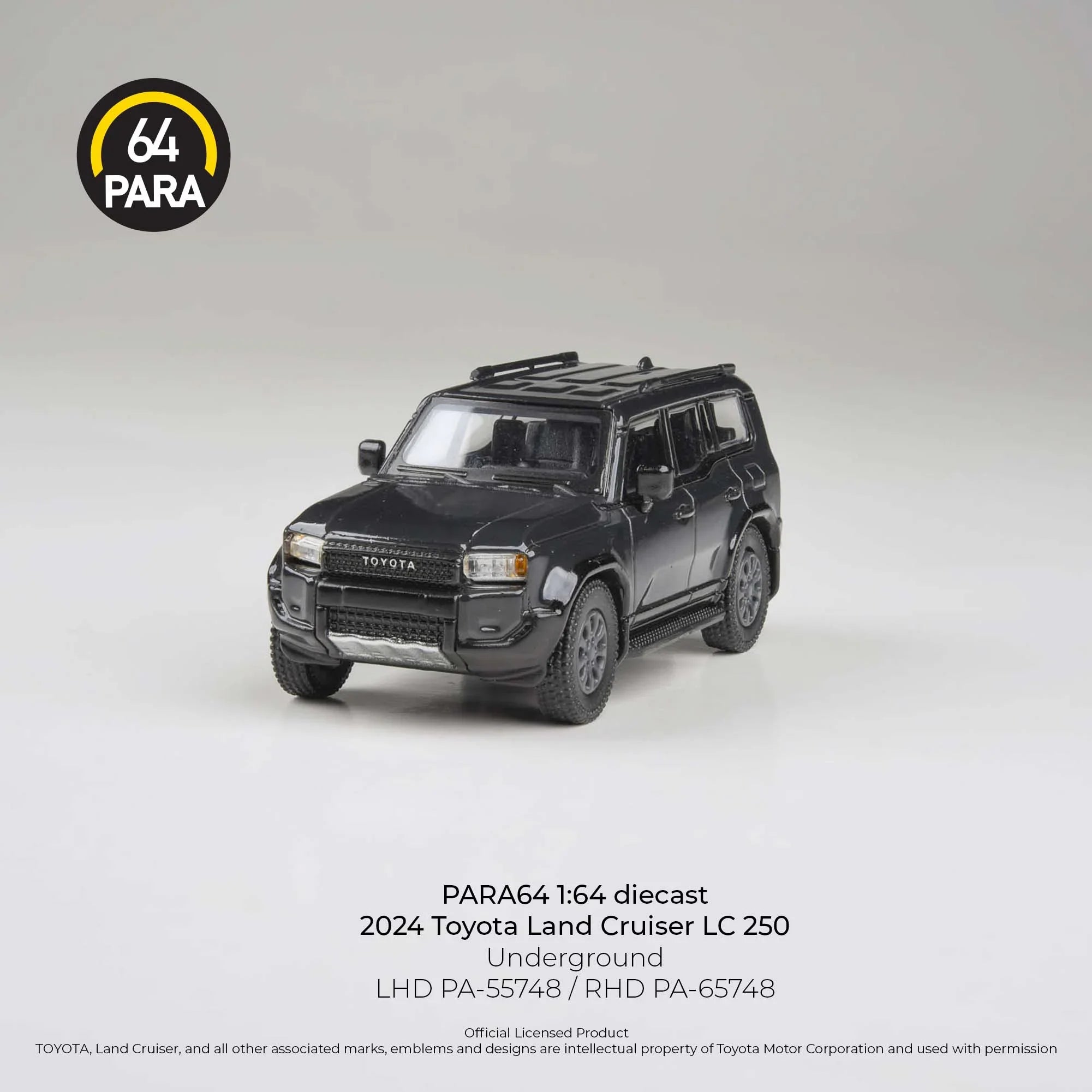 Premium scale diecast model car – Toyota Land Cruiser 250 Prado Underground, 1:64 Scale (Black) Collectible
