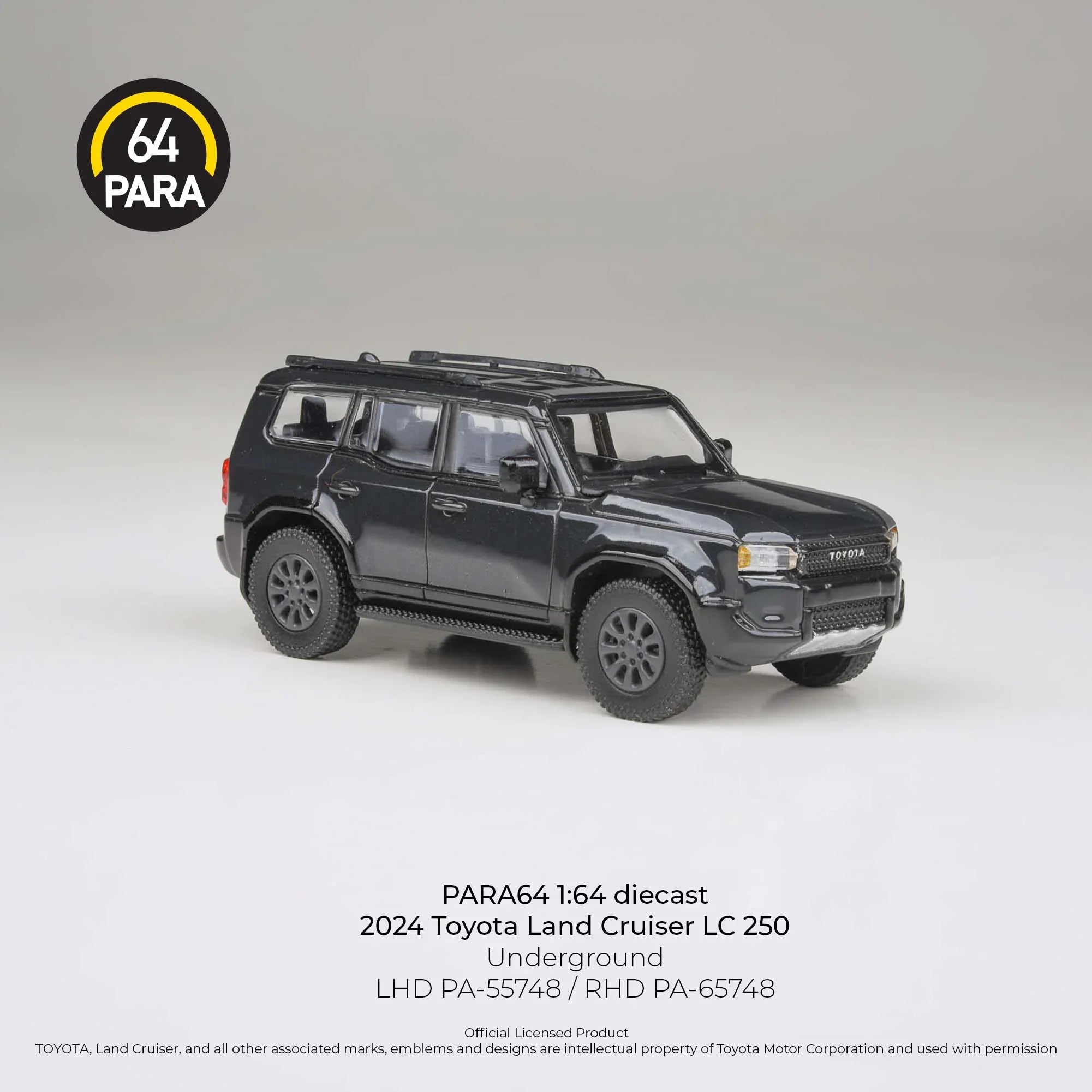 Premium scale diecast model car – Toyota Land Cruiser 250 Prado Underground, 1:64 Scale (Black) Collectible