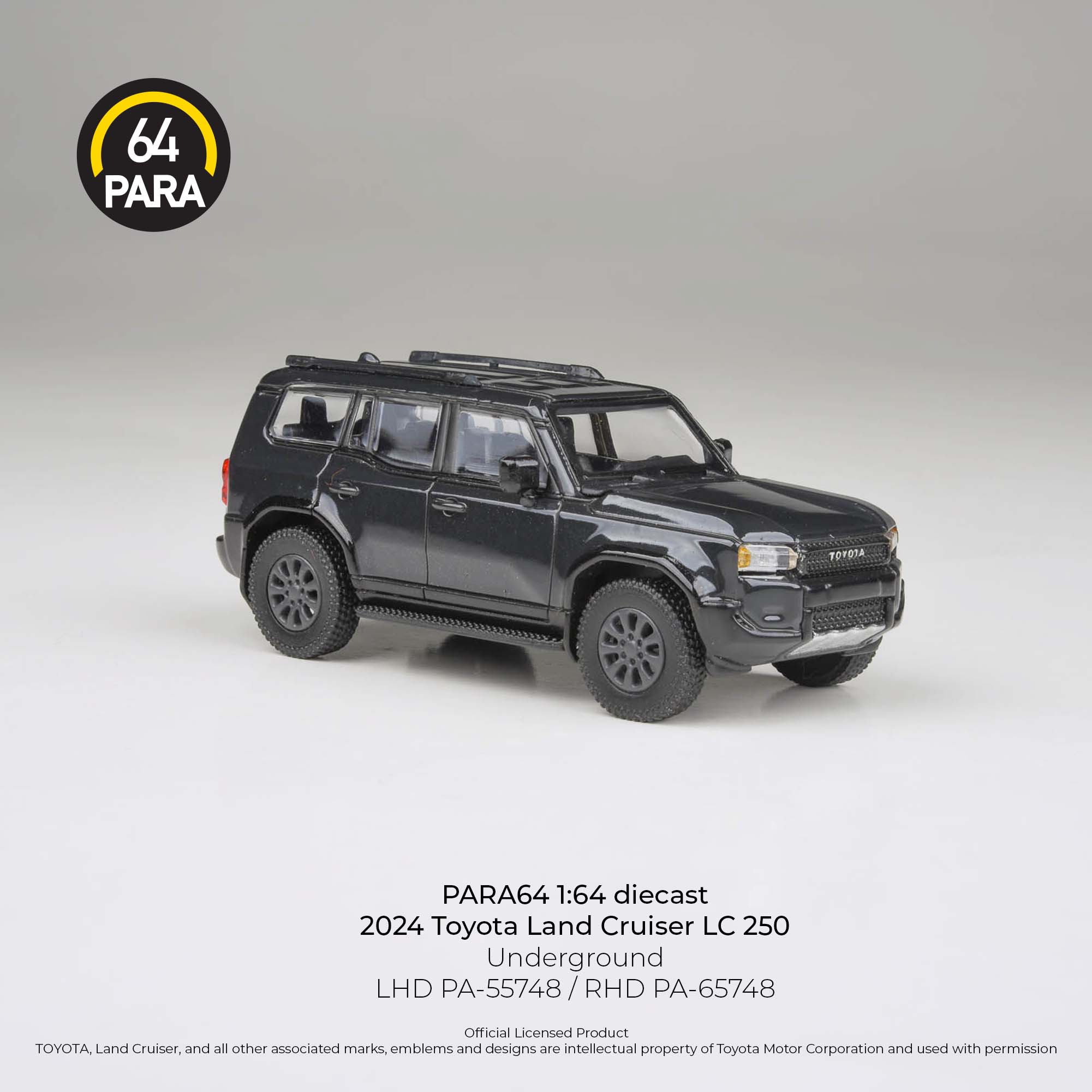 Premium scale diecast model car – Toyota Land Cruiser 250 Prado Underground, 1:64 Scale (Black) Collectible