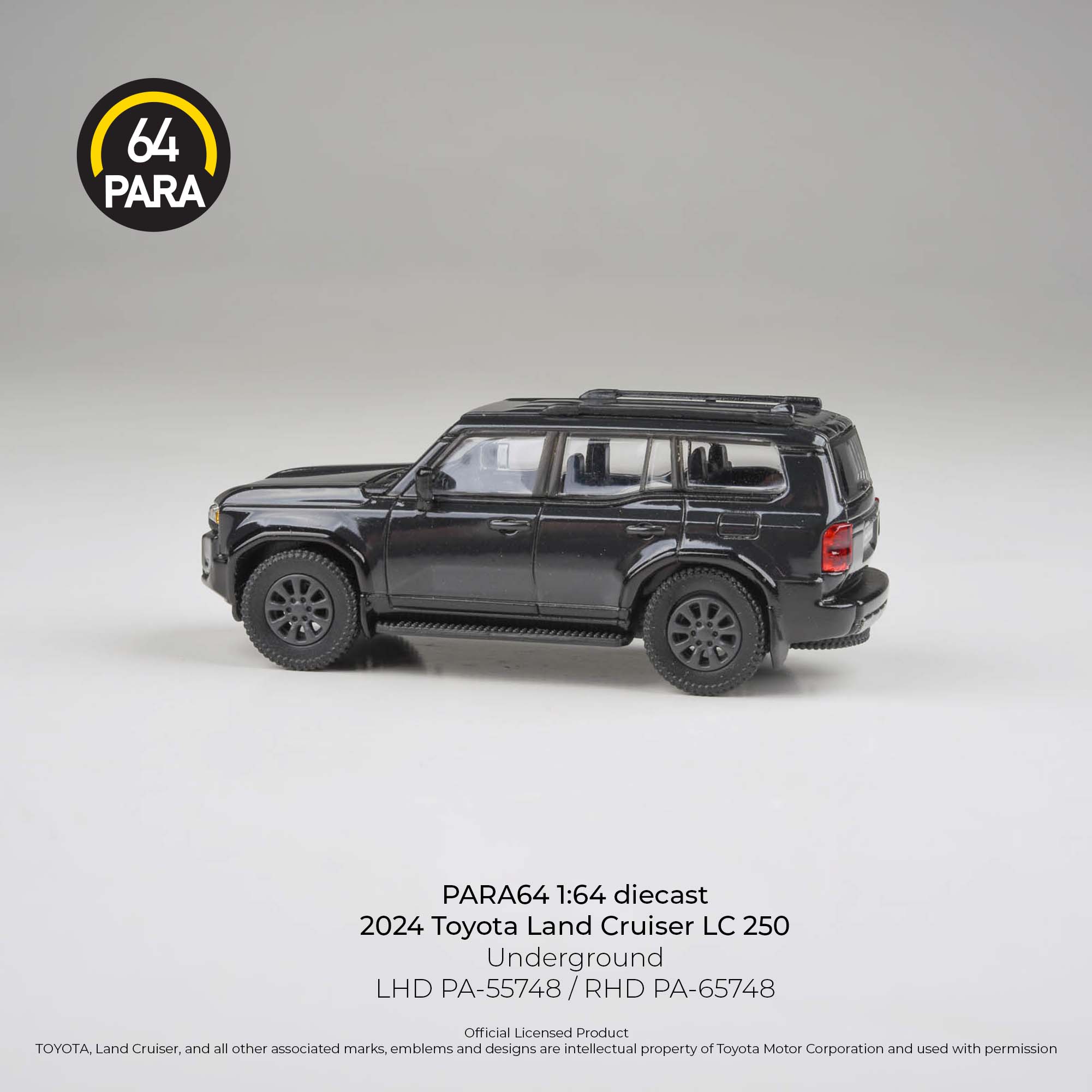 Premium scale diecast model car – Toyota Land Cruiser 250 Prado Underground, 1:64 Scale (Black) Collectible