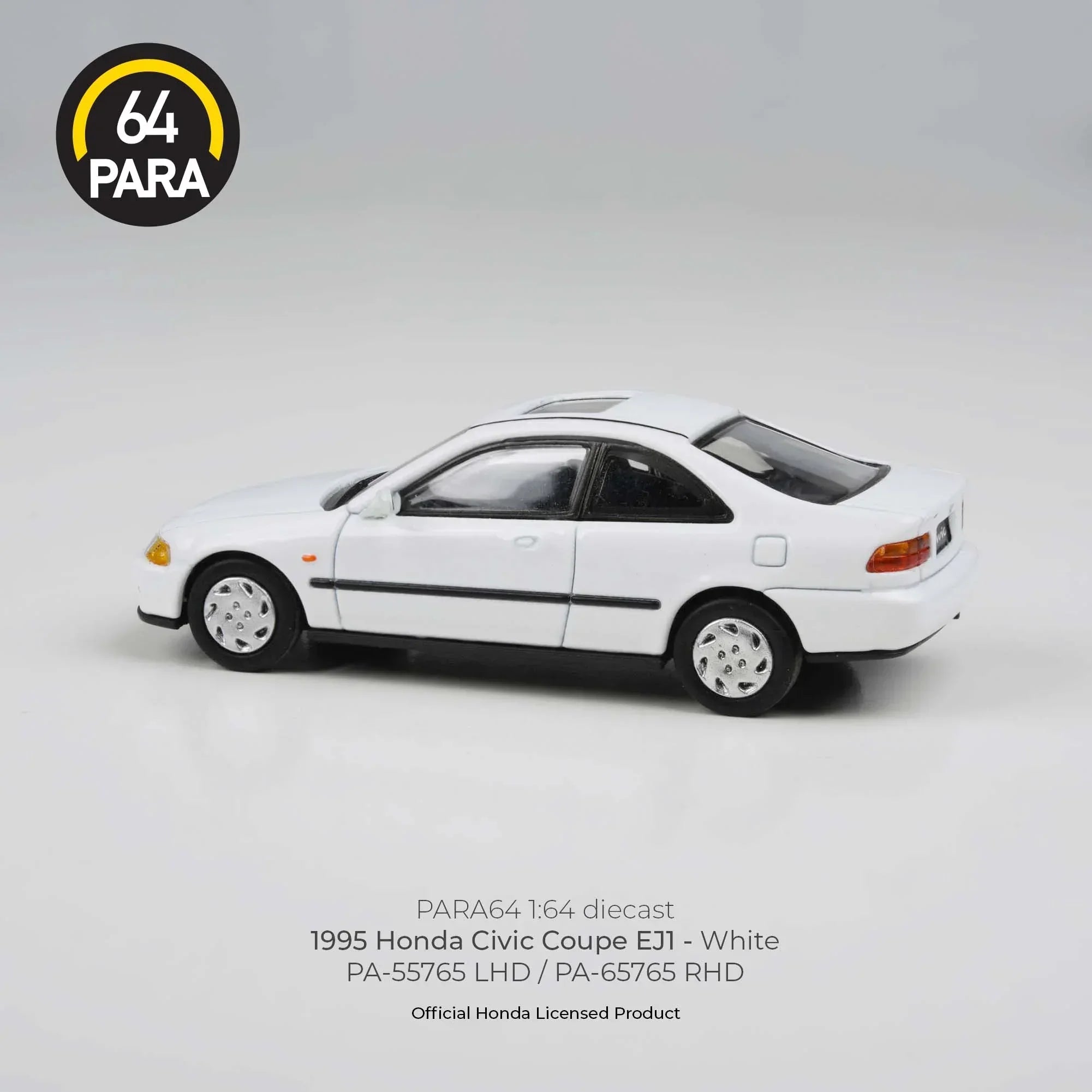 Premium scale diecast model car – Honda Civic Coupe EJ1 LHD 1995, 1:64 Scale (White) Collectible
