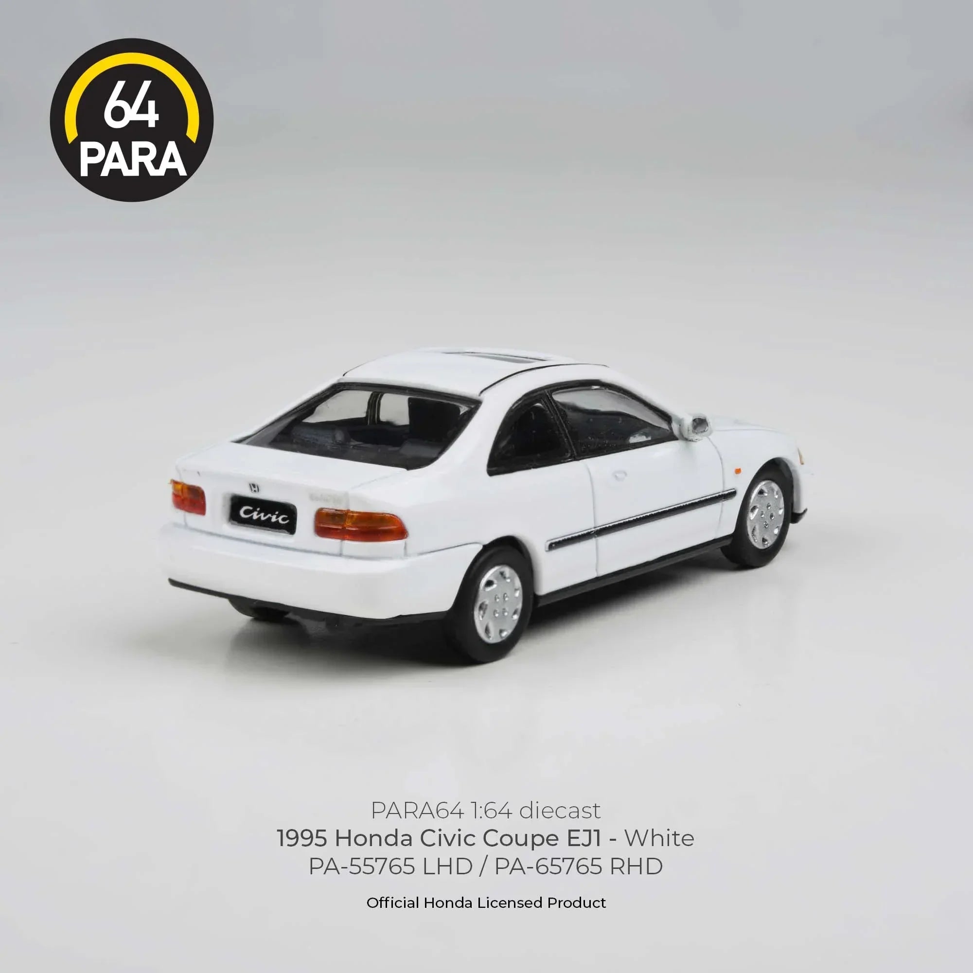 Premium scale diecast model car – Honda Civic Coupe EJ1 LHD 1995, 1:64 Scale (White) Collectible