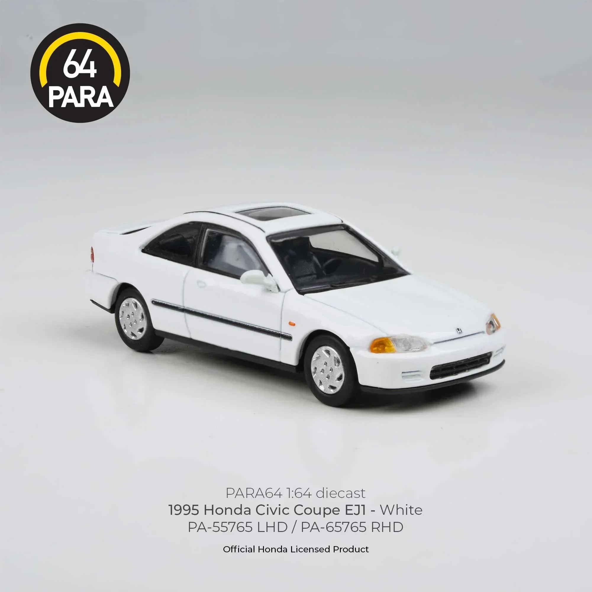 Premium scale diecast model car – Honda Civic Coupe EJ1 LHD 1995, 1:64 Scale (White) Collectible