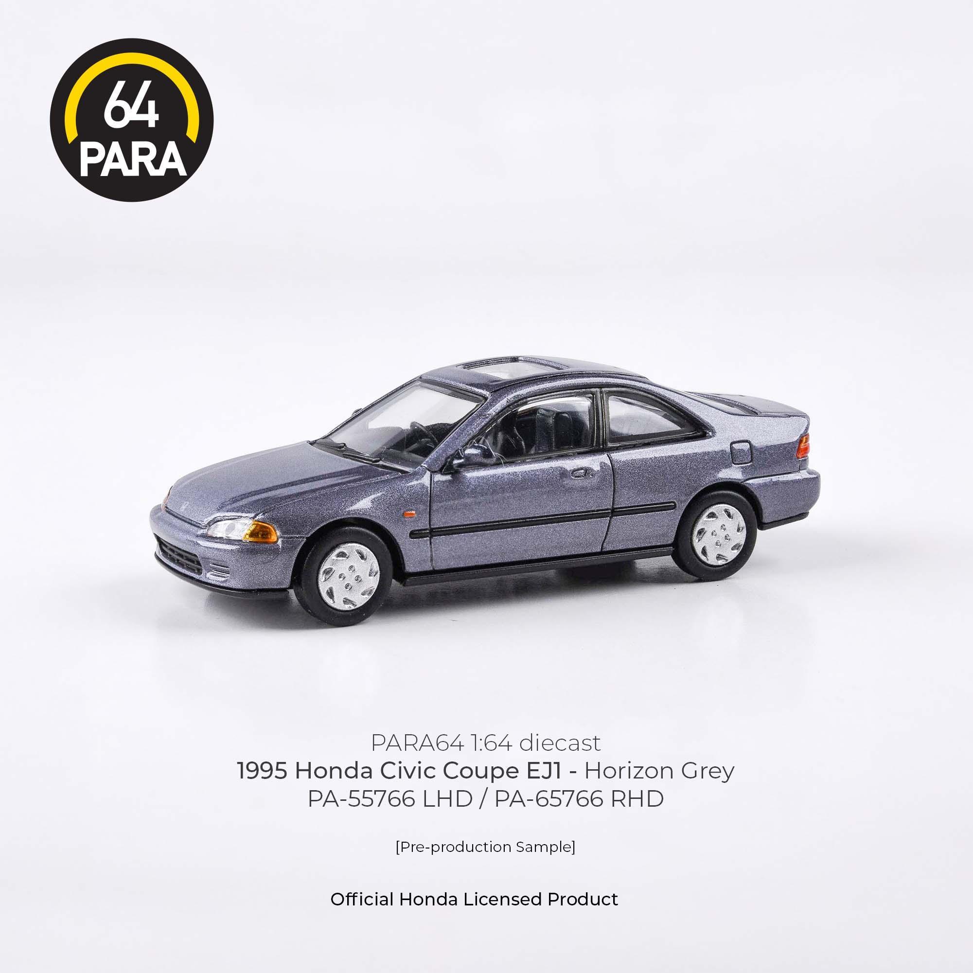Premium scale diecast model car – Honda Civic Coupe EJ1 1995, 1:64 Scale (Grey) Collectible