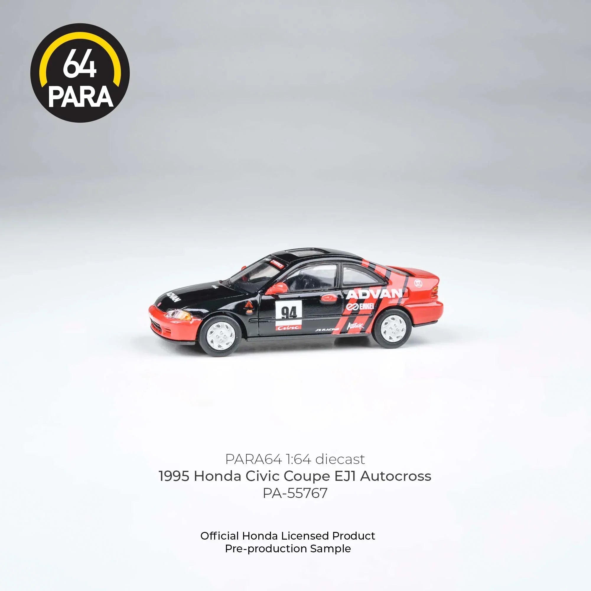 Premium scale diecast model car – Honda Civic Coupe EJ1 Autocross 1995, 1:64 Scale (Black) Collectible