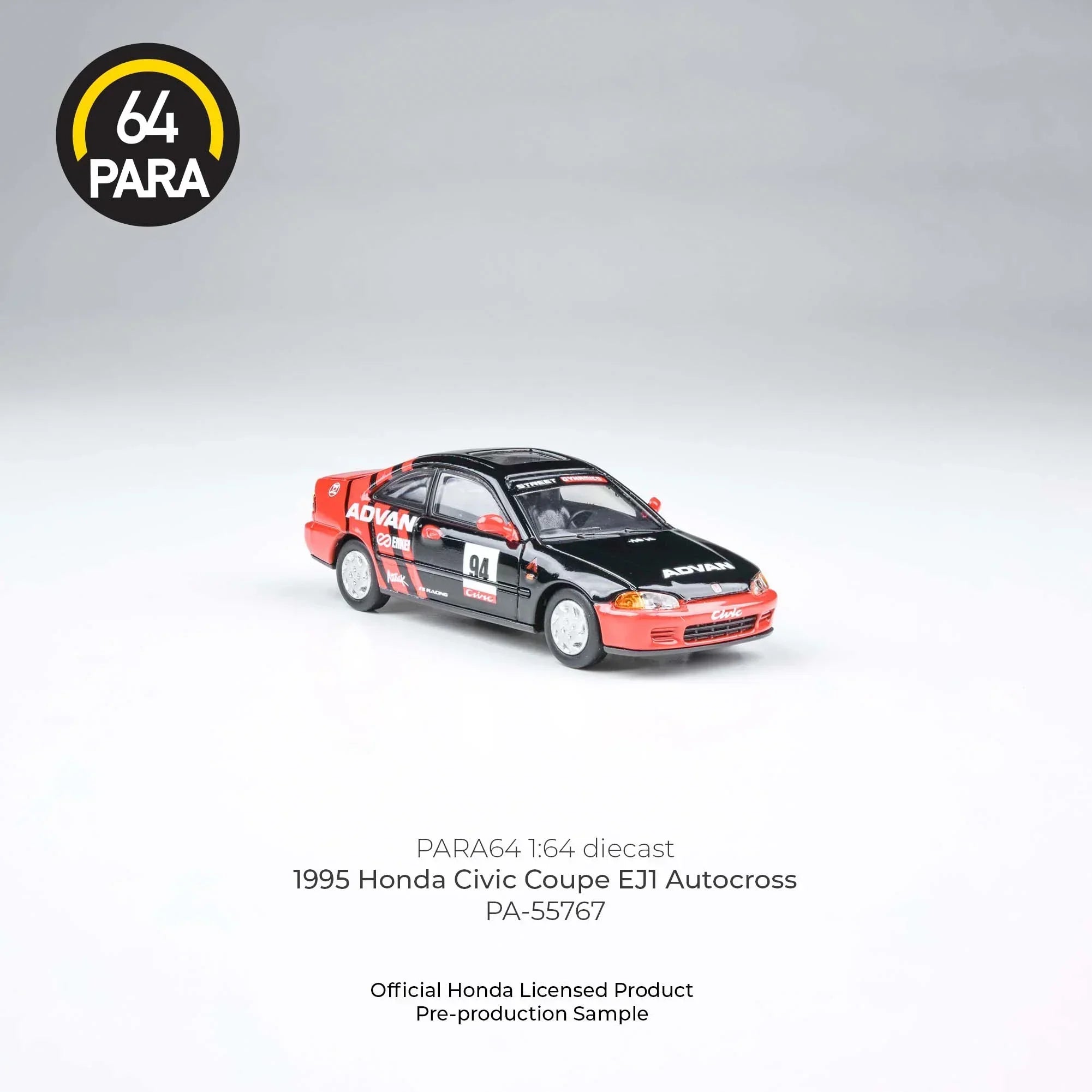 Premium scale diecast model car – Honda Civic Coupe EJ1 Autocross 1995, 1:64 Scale (Black) Collectible