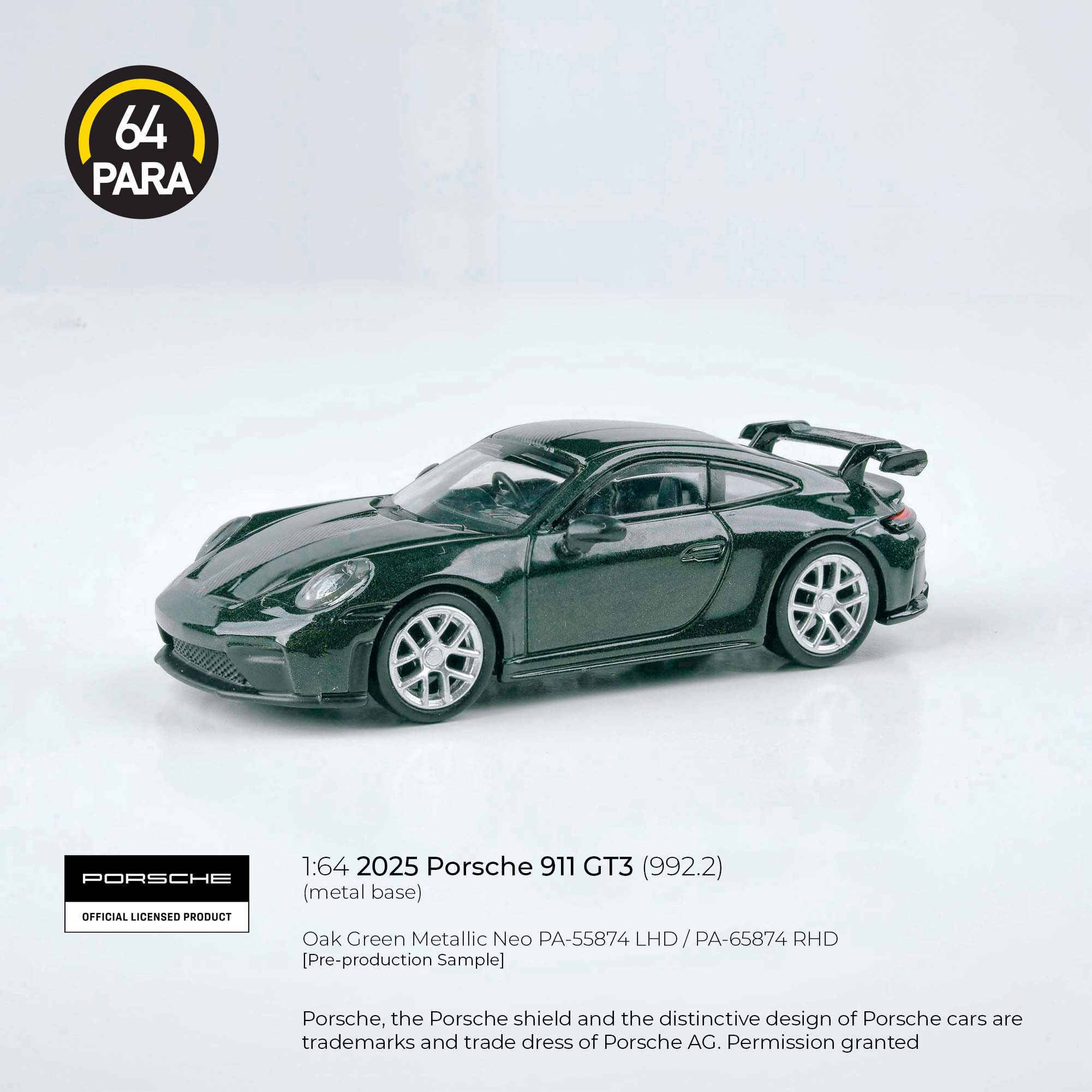 Porsche 911 GT3 (992.2) 2025, 1:64 Scale