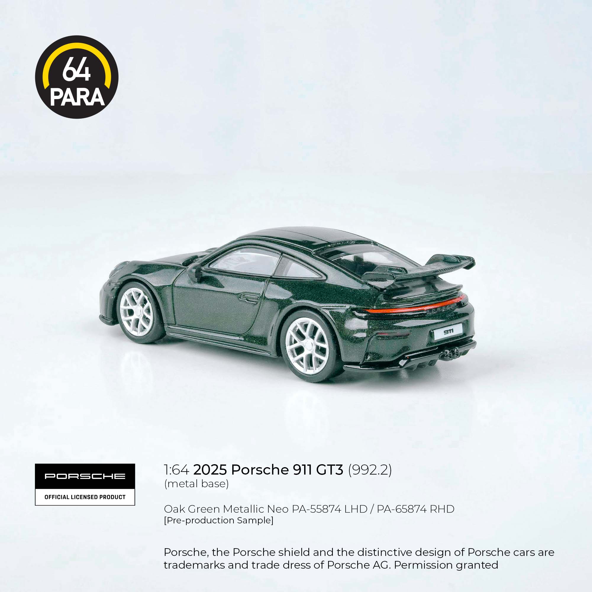 Porsche 911 GT3 (992.2) 2025, 1:64 Scale