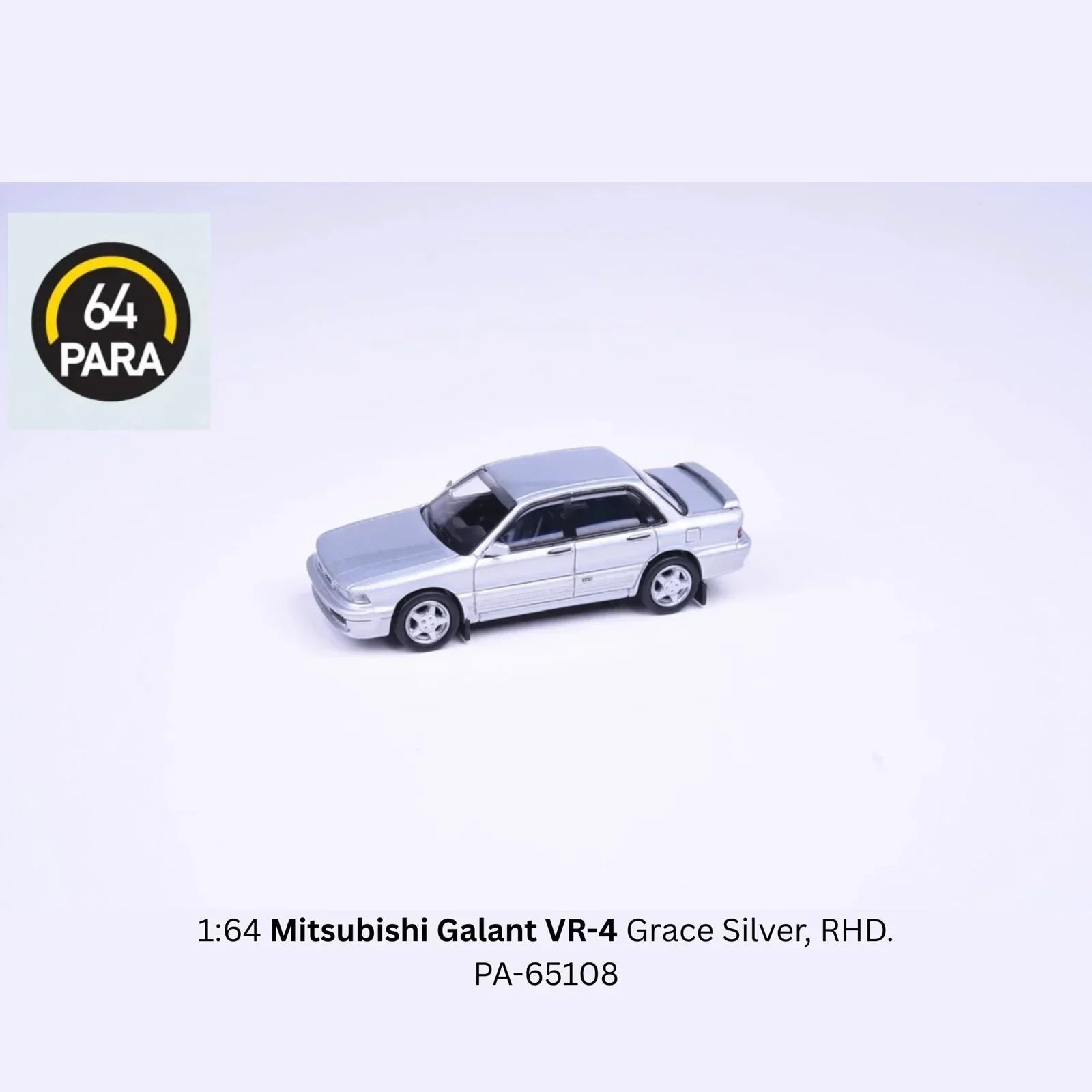 Premium scale diecast model car – Mitsubishi Galant VR-4, 1:64 Scale (Silver) Collectible