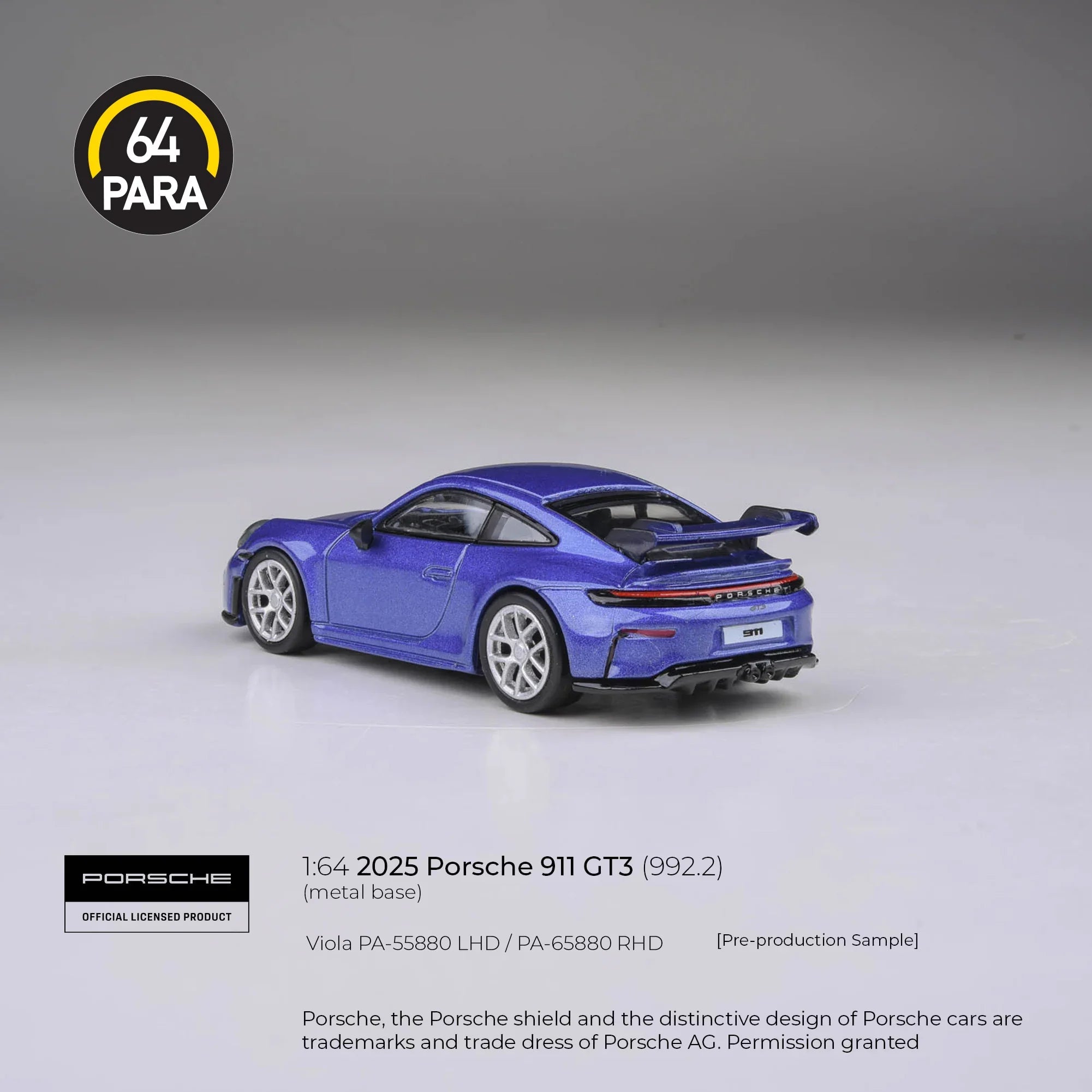 *PRE-ORDER* Porsche 911 GT3 (992.2) Viola 2025, 1:64 Scale