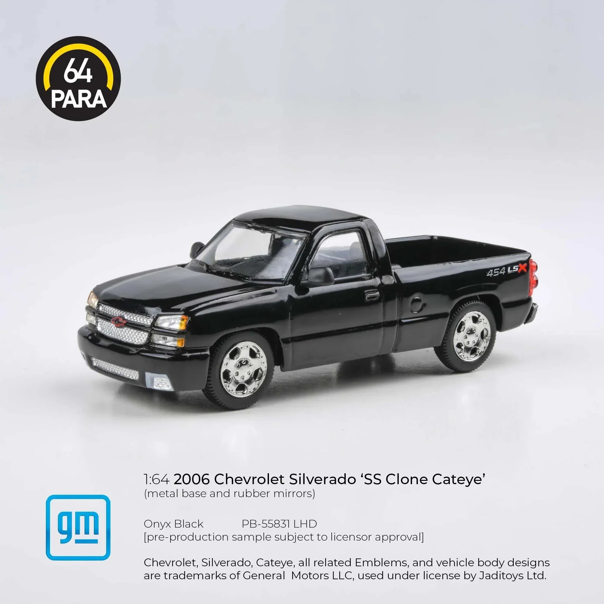 Premium scale diecast model car – Chevrolet Silverado Onyx 2006, 1:64 Scale (Black) Collectible