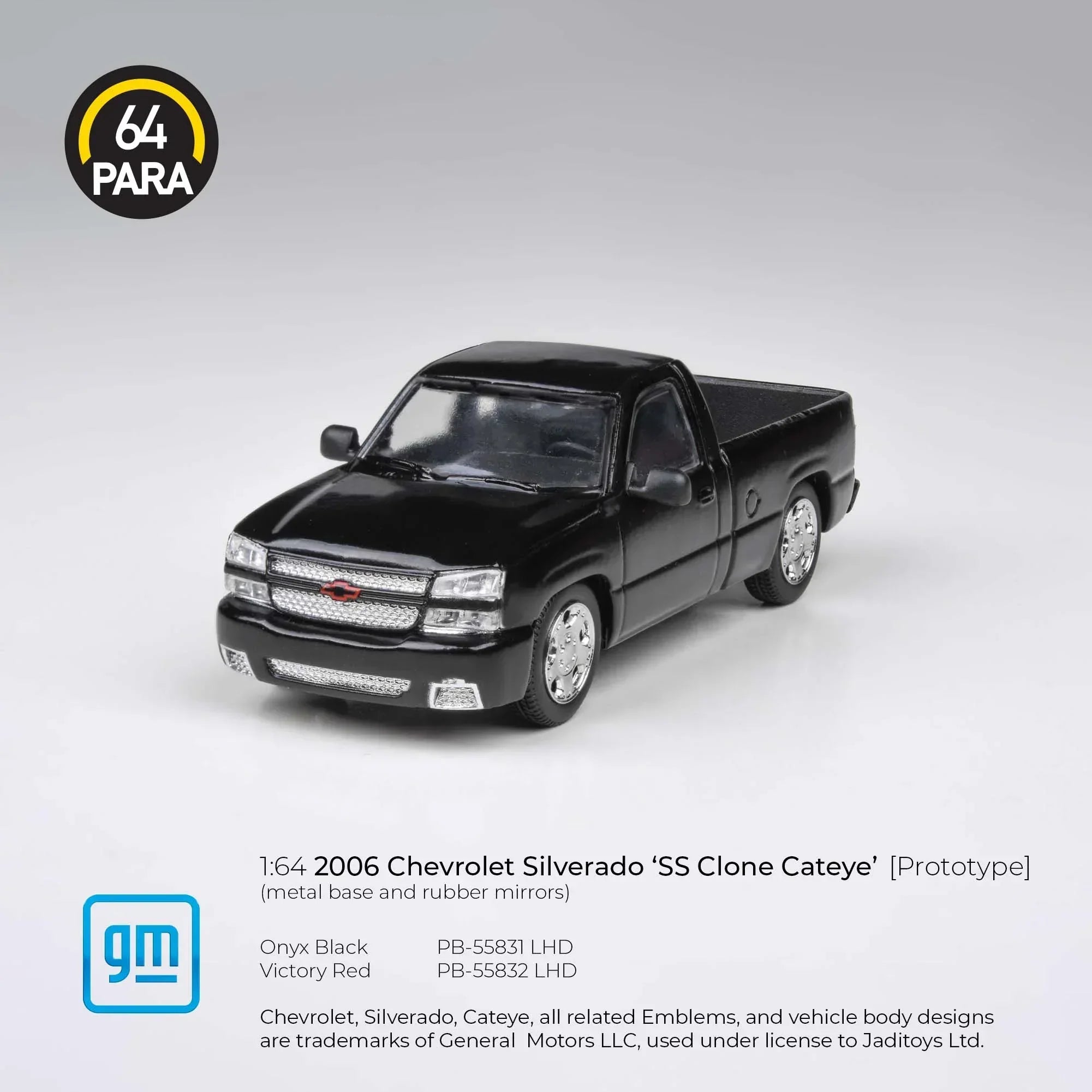 Premium scale diecast model car – Chevrolet Silverado Onyx 2006, 1:64 Scale (Black) Collectible