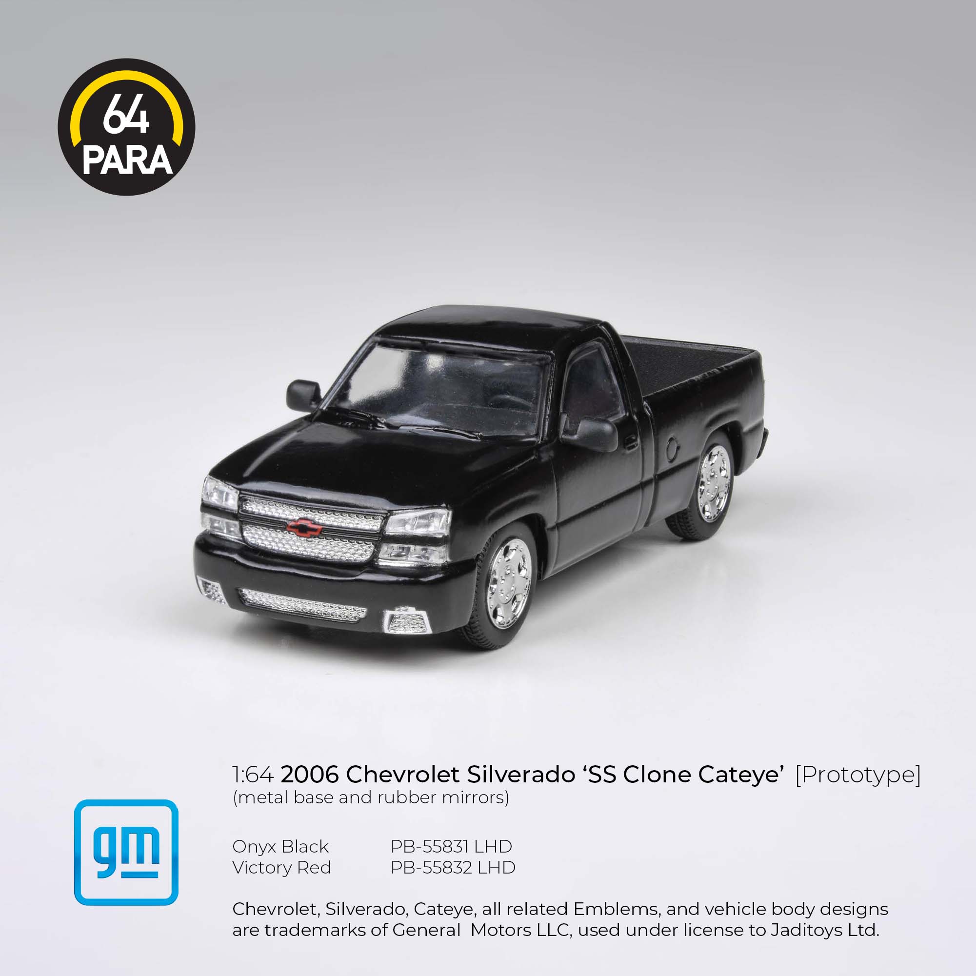 Premium scale diecast model car – Chevrolet Silverado Onyx 2006, 1:64 Scale (Black) Collectible