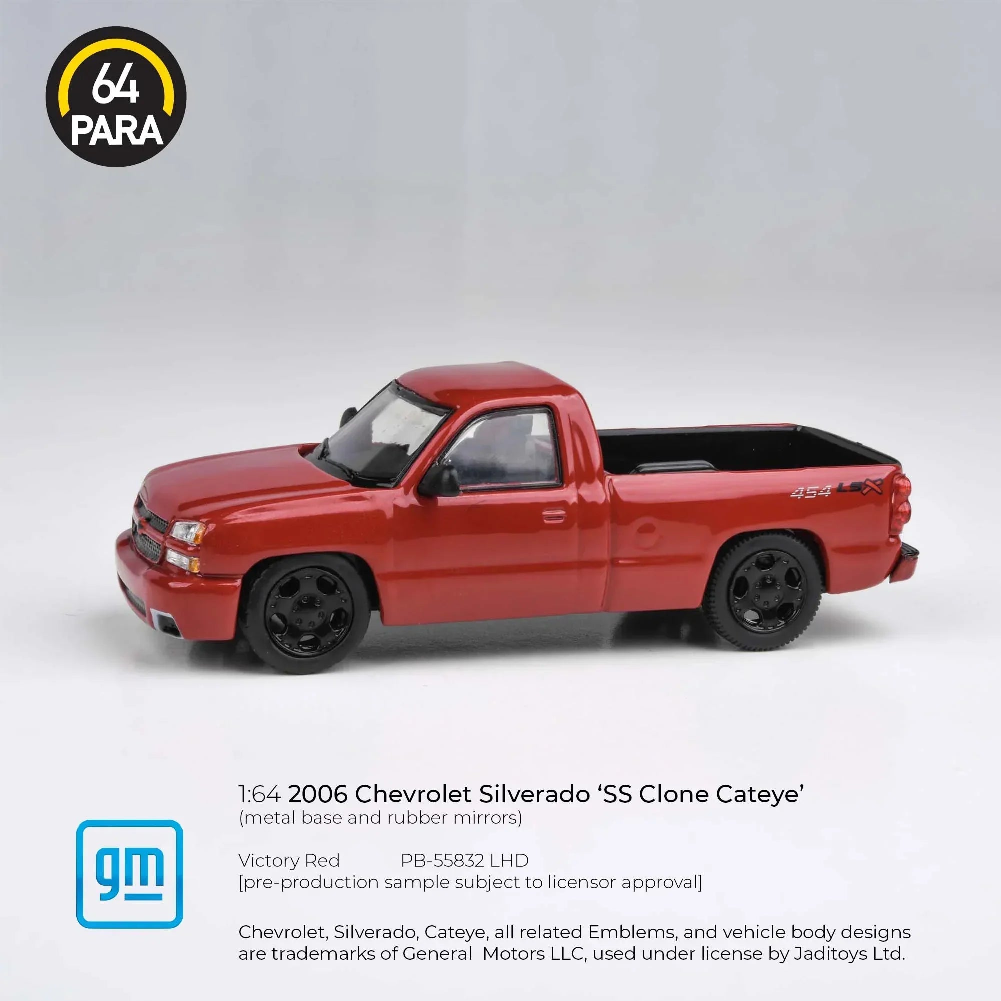 Premium scale diecast model car – Chevrolet Silverado 'SS Clone Cateye' 2006, 1:64 Scale (Red) Collectible