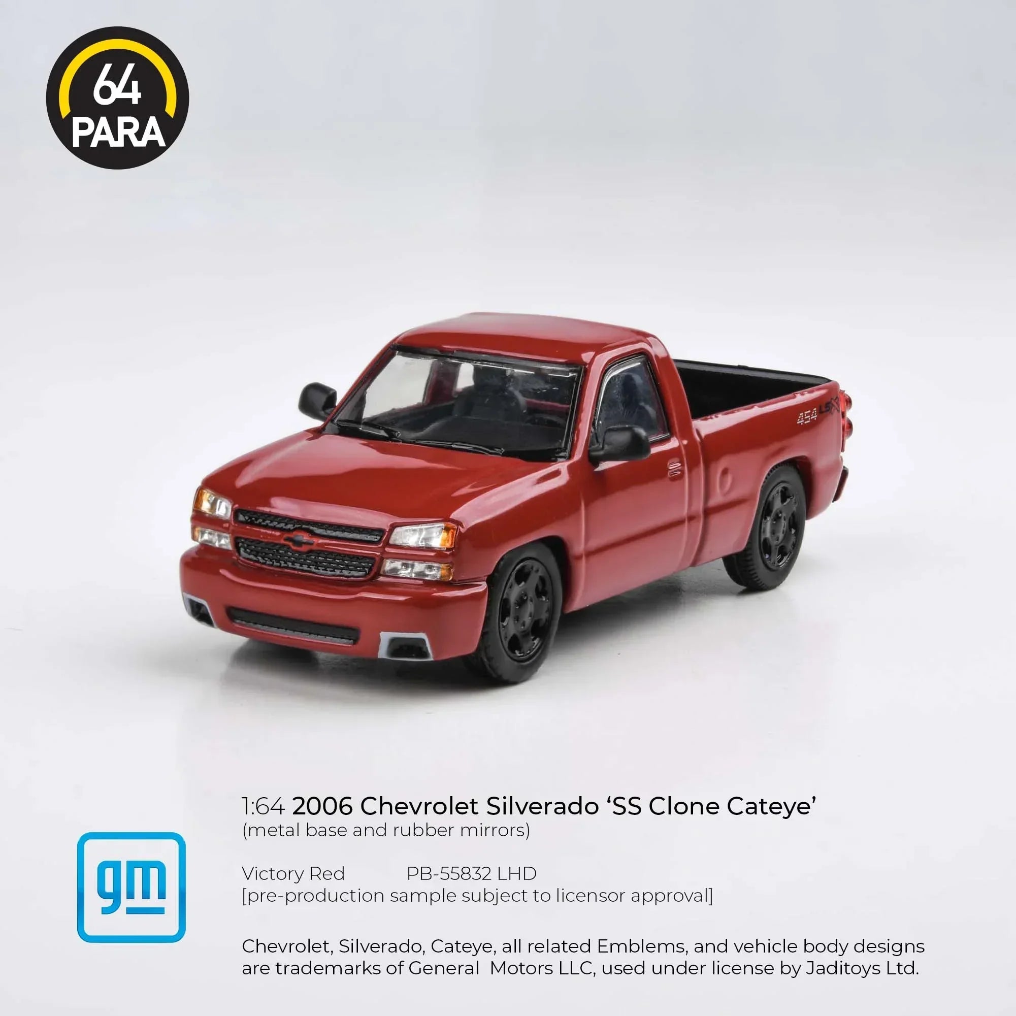 Premium scale diecast model car – Chevrolet Silverado 'SS Clone Cateye' 2006, 1:64 Scale (Red) Collectible