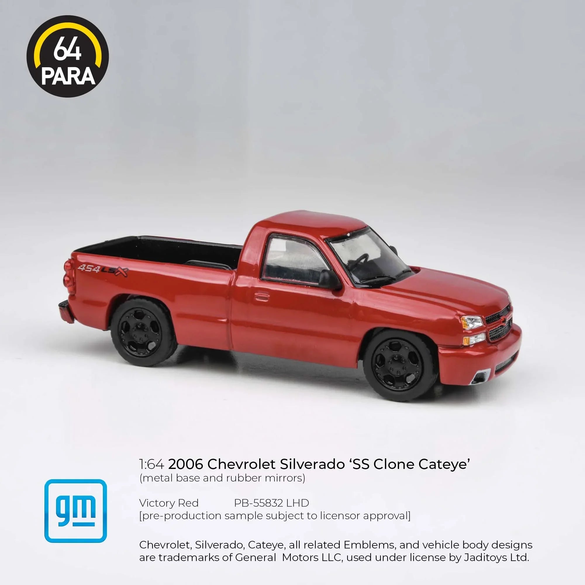 Premium scale diecast model car – Chevrolet Silverado 'SS Clone Cateye' 2006, 1:64 Scale (Red) Collectible