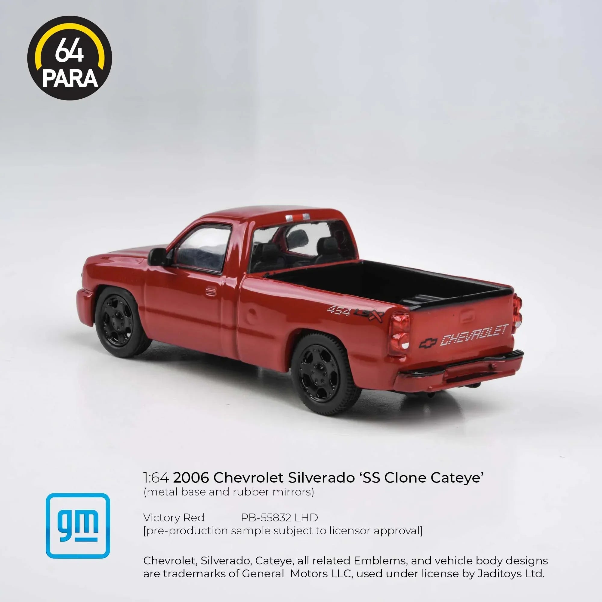 Premium scale diecast model car – Chevrolet Silverado 'SS Clone Cateye' 2006, 1:64 Scale (Red) Collectible
