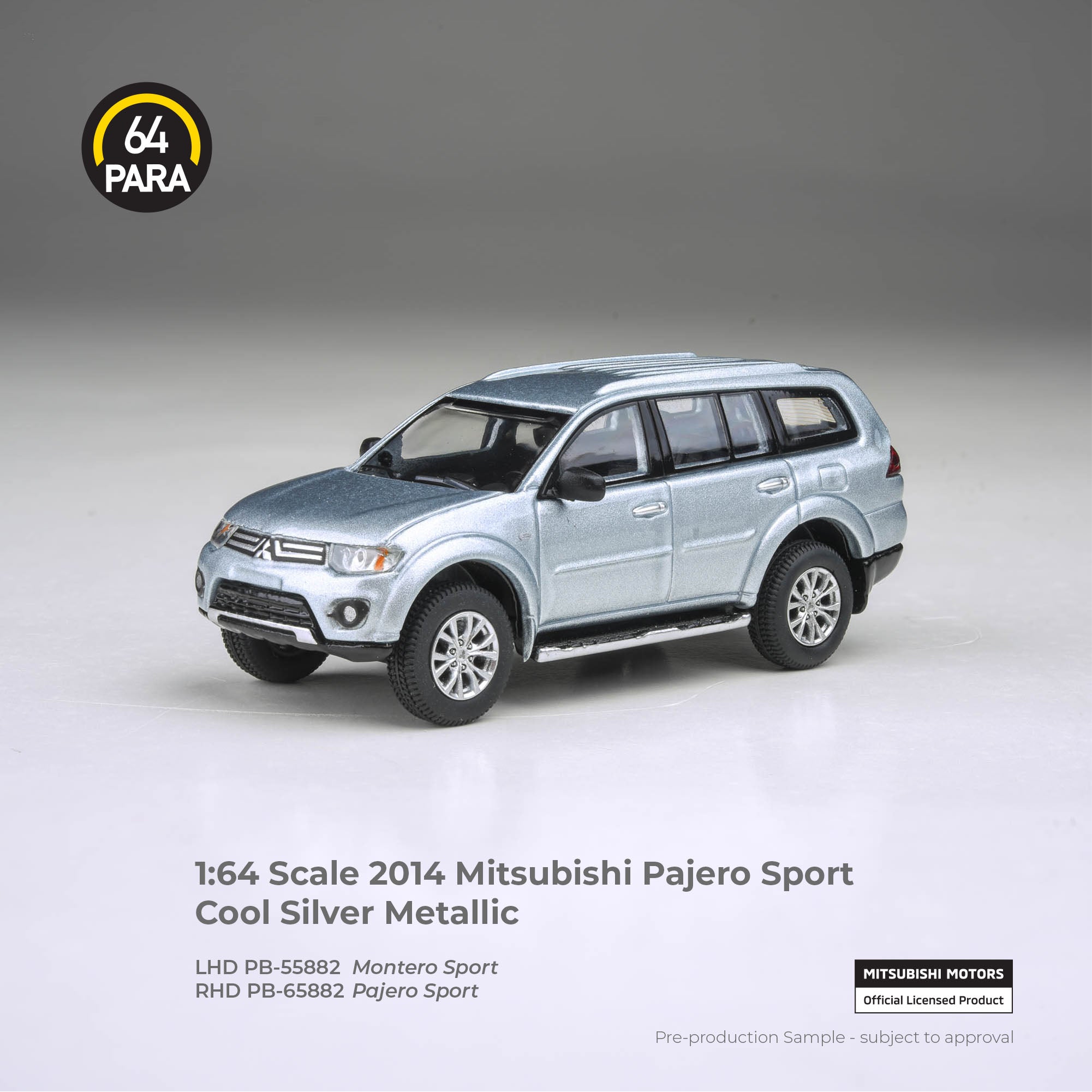 *PRE-ORDER* Mitsubishi Pajero Sport Cool 2014, 1:64 Scale (Silver Metallic)