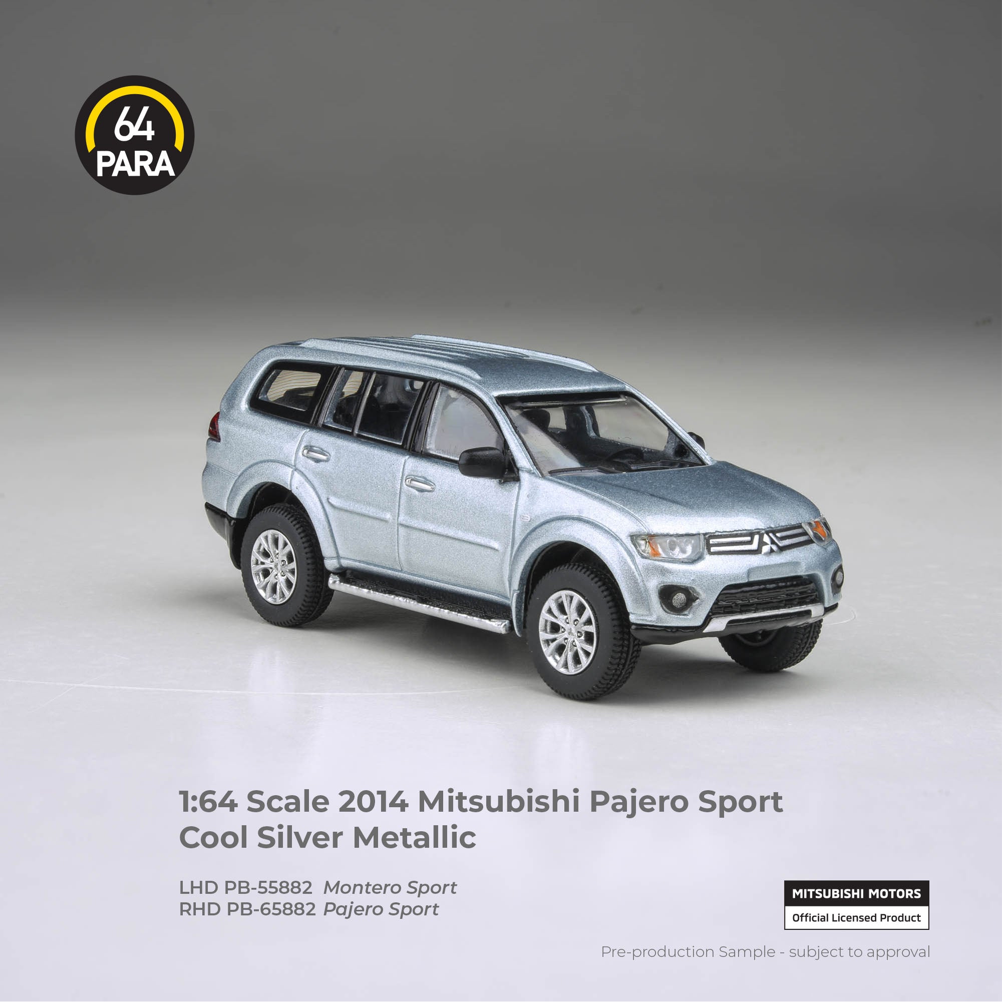 *PRE-ORDER* Mitsubishi Pajero Sport Cool 2014, 1:64 Scale (Silver Metallic)