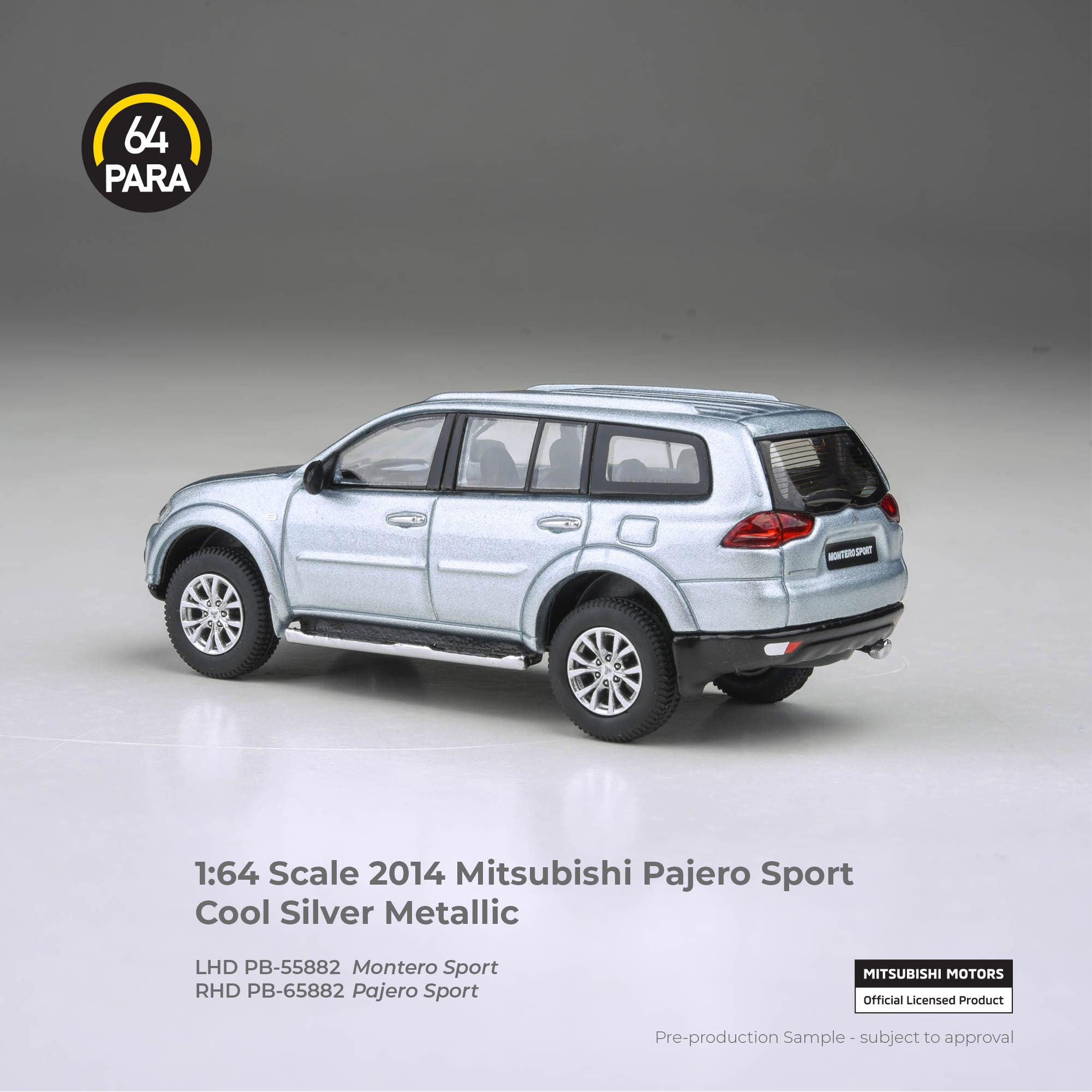 *PRE-ORDER* Mitsubishi Pajero Sport Cool 2014, 1:64 Scale (Silver Metallic)