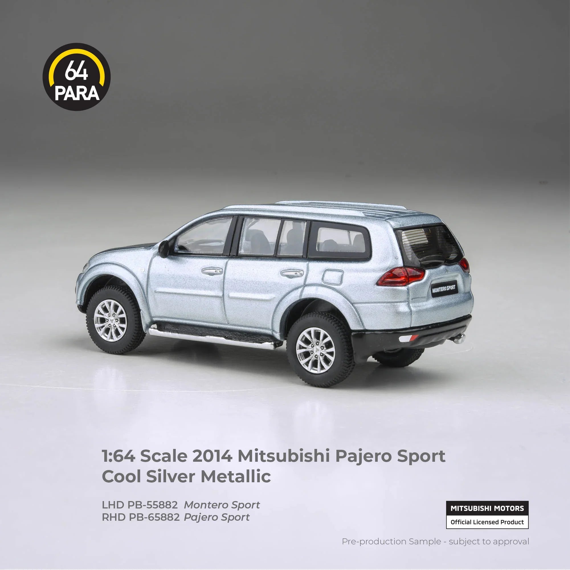 *PRE-ORDER* Mitsubishi Pajero Sport Cool 2014, 1:64 Scale (Silver Metallic)