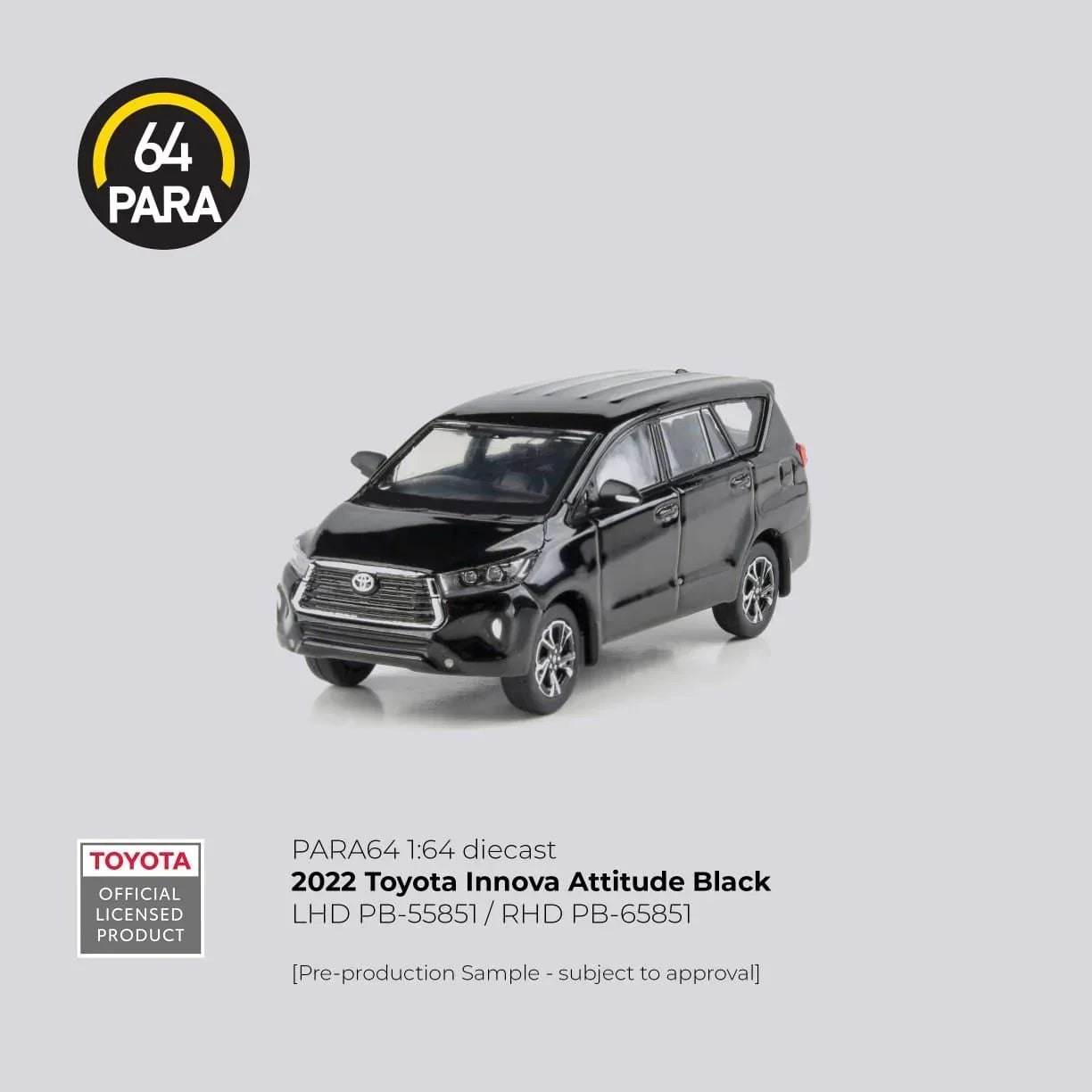 Premium scale diecast model car – Toyota Innova 2022, 1:64 Scale (Attitude Black) Collectible