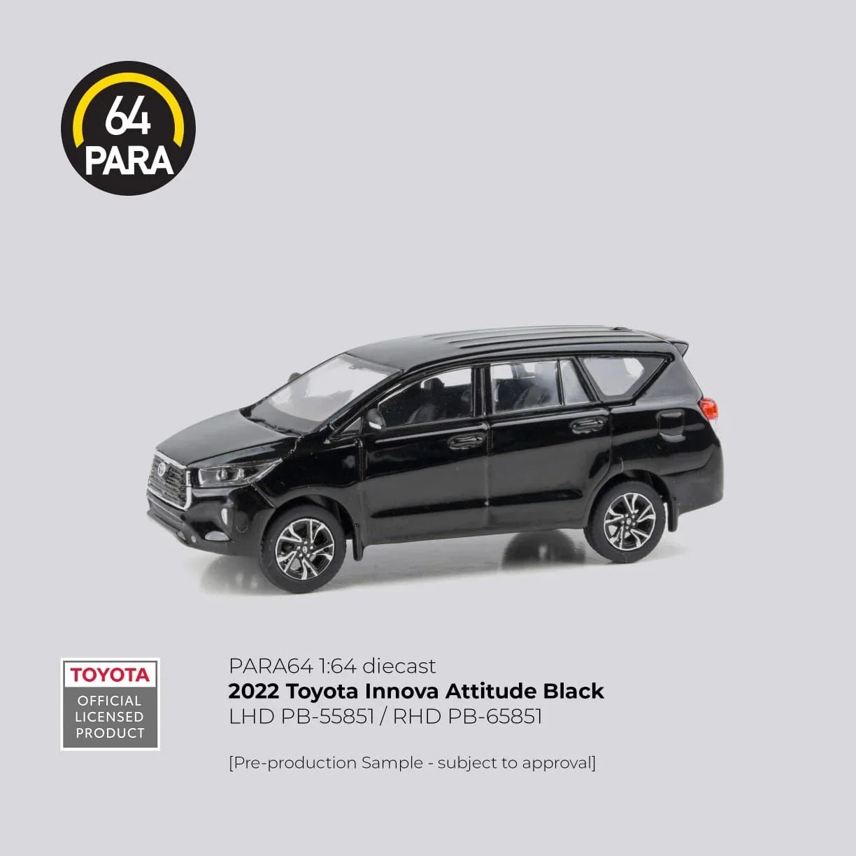 Premium scale diecast model car – Toyota Innova 2022, 1:64 Scale (Attitude Black) Collectible