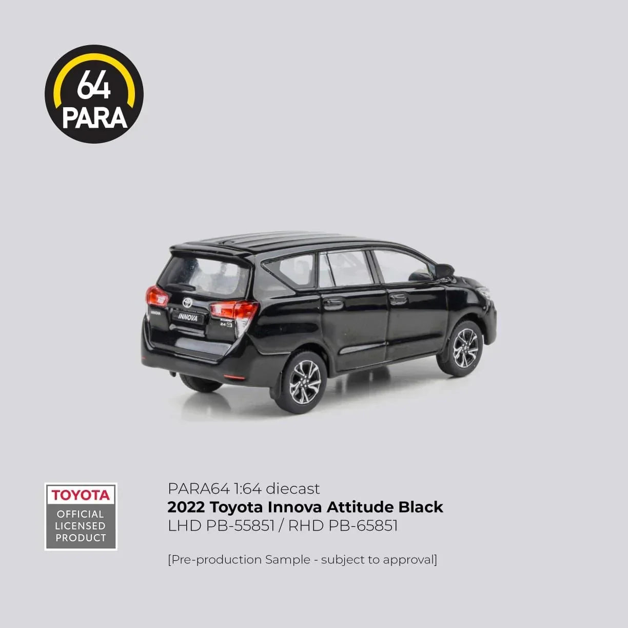 Premium scale diecast model car – Toyota Innova 2022, 1:64 Scale (Attitude Black) Collectible