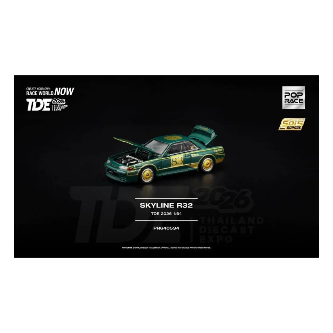 Premium scale diecast model car – *TDE 2026* Nissan Skyline GT-R R32, 1:64 Scale Collectible