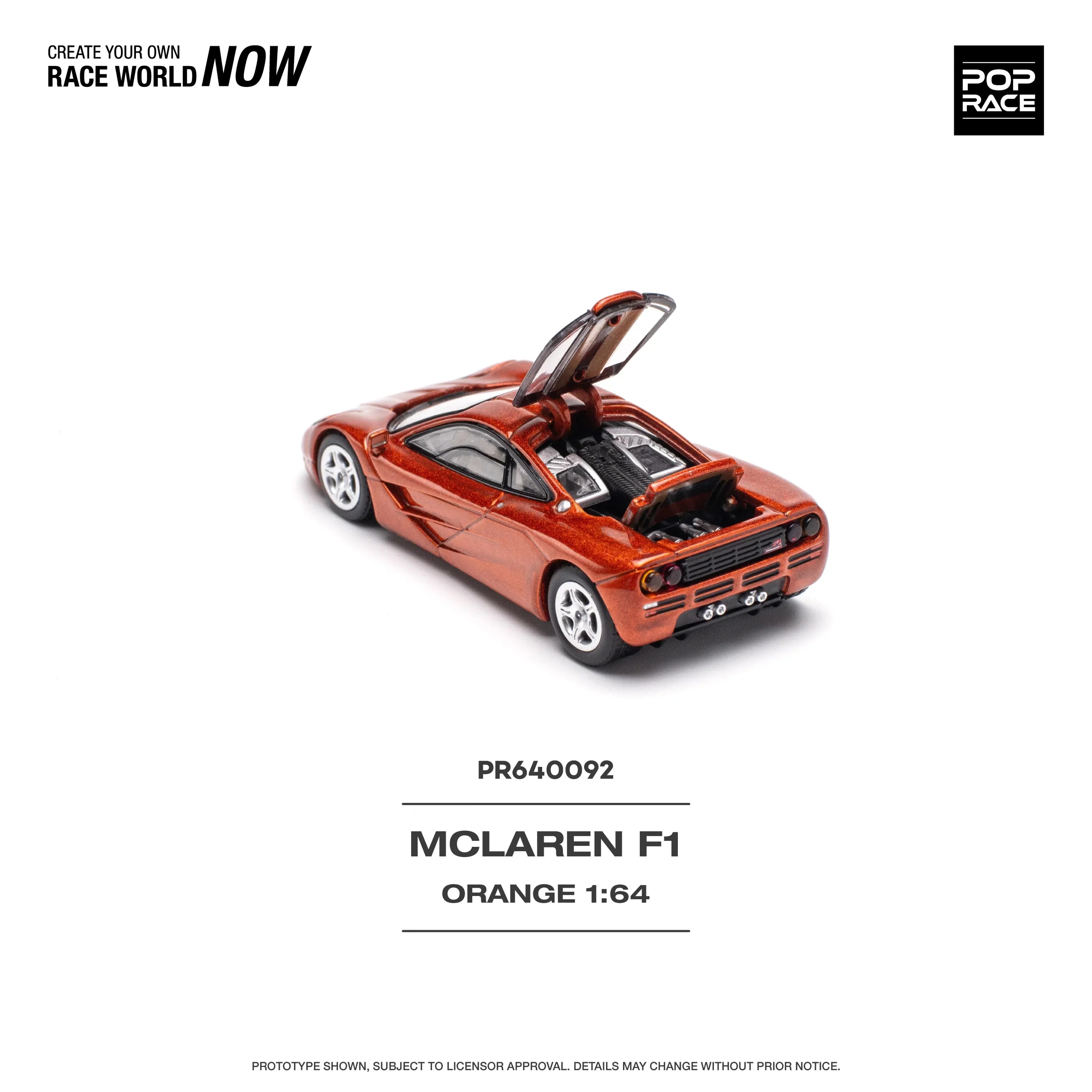 Premium scale diecast model car – Mclaren F1, 1:64 Scale (Orange) Collectible