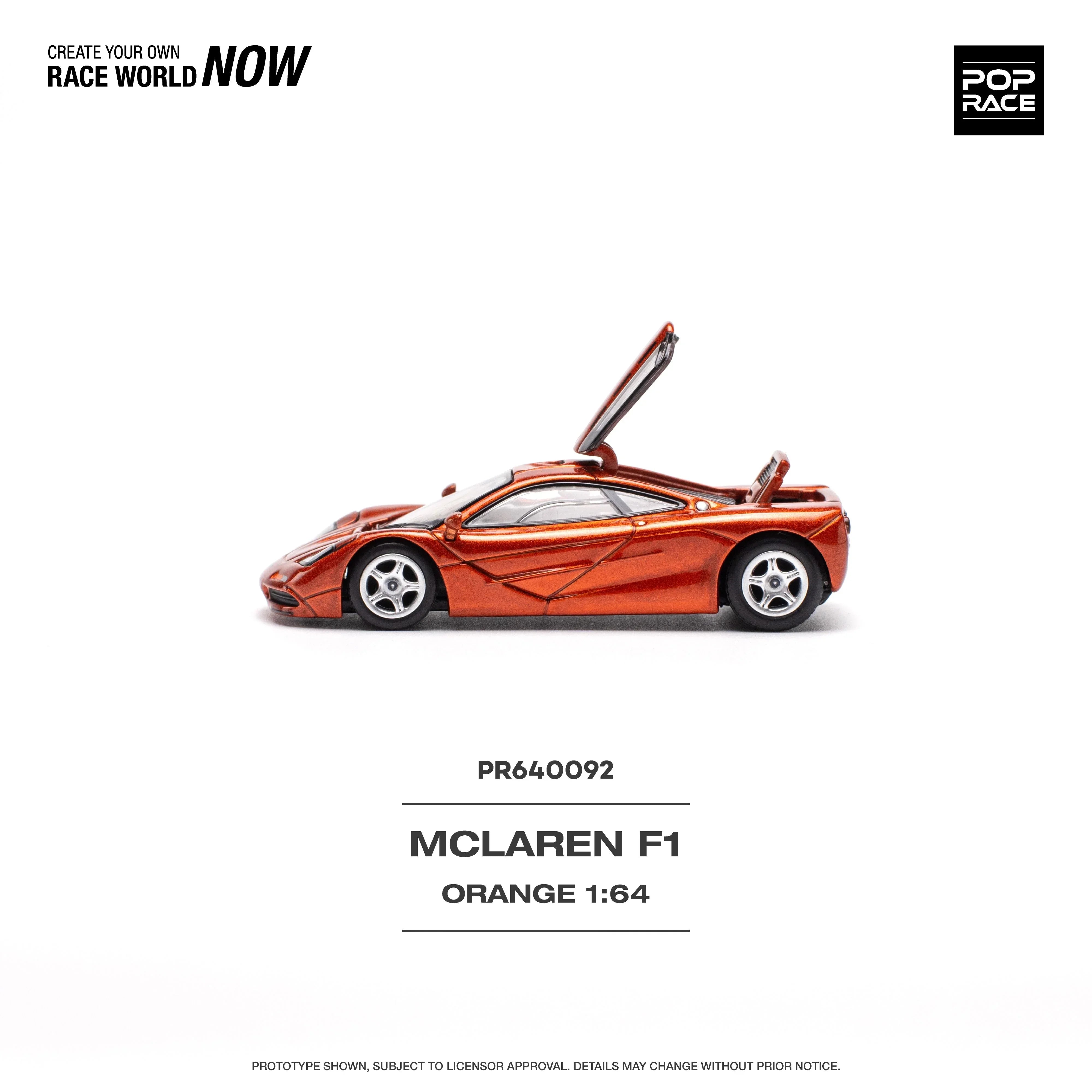 Premium scale diecast model car – Mclaren F1, 1:64 Scale (Orange) Collectible