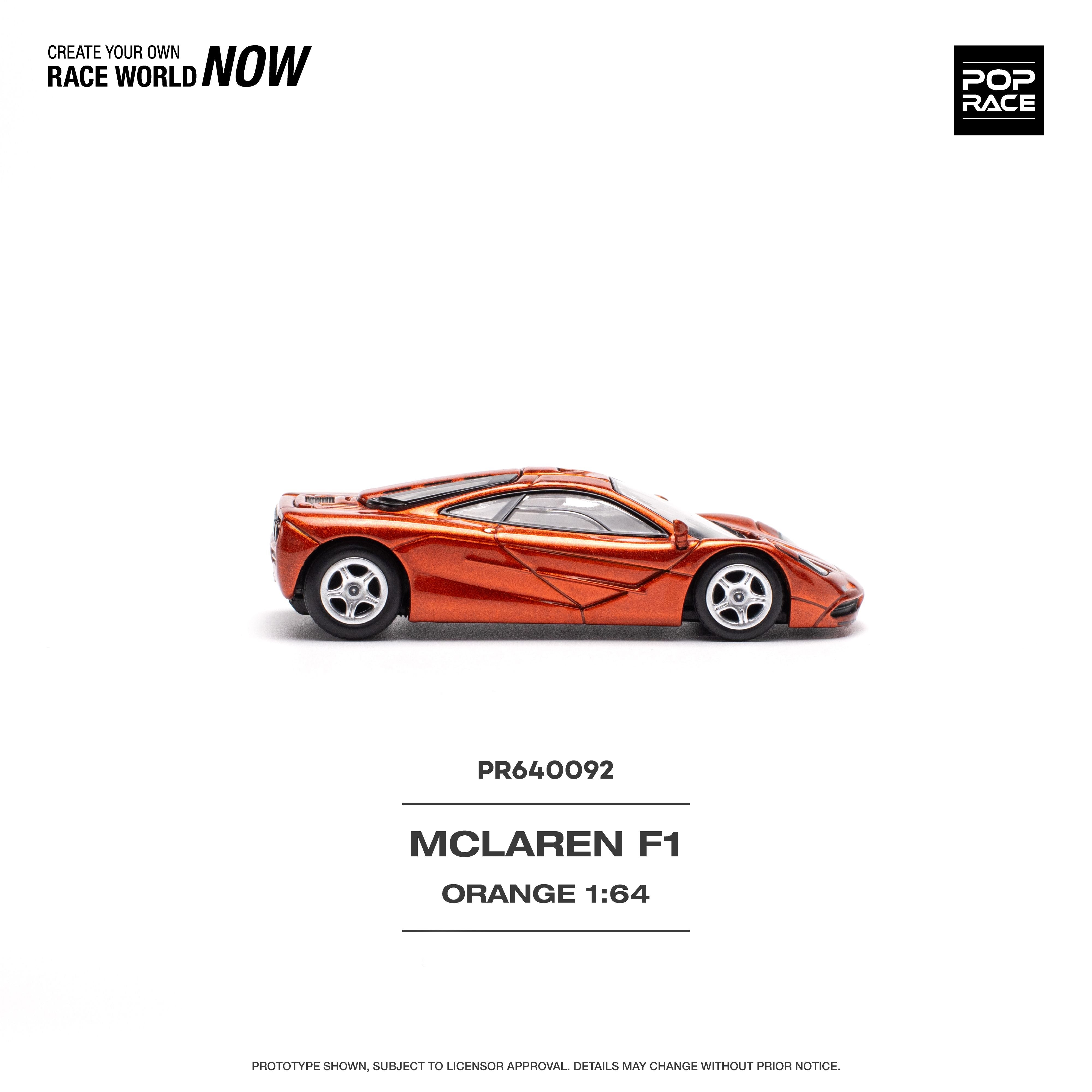 Premium scale diecast model car – Mclaren F1, 1:64 Scale (Orange) Collectible