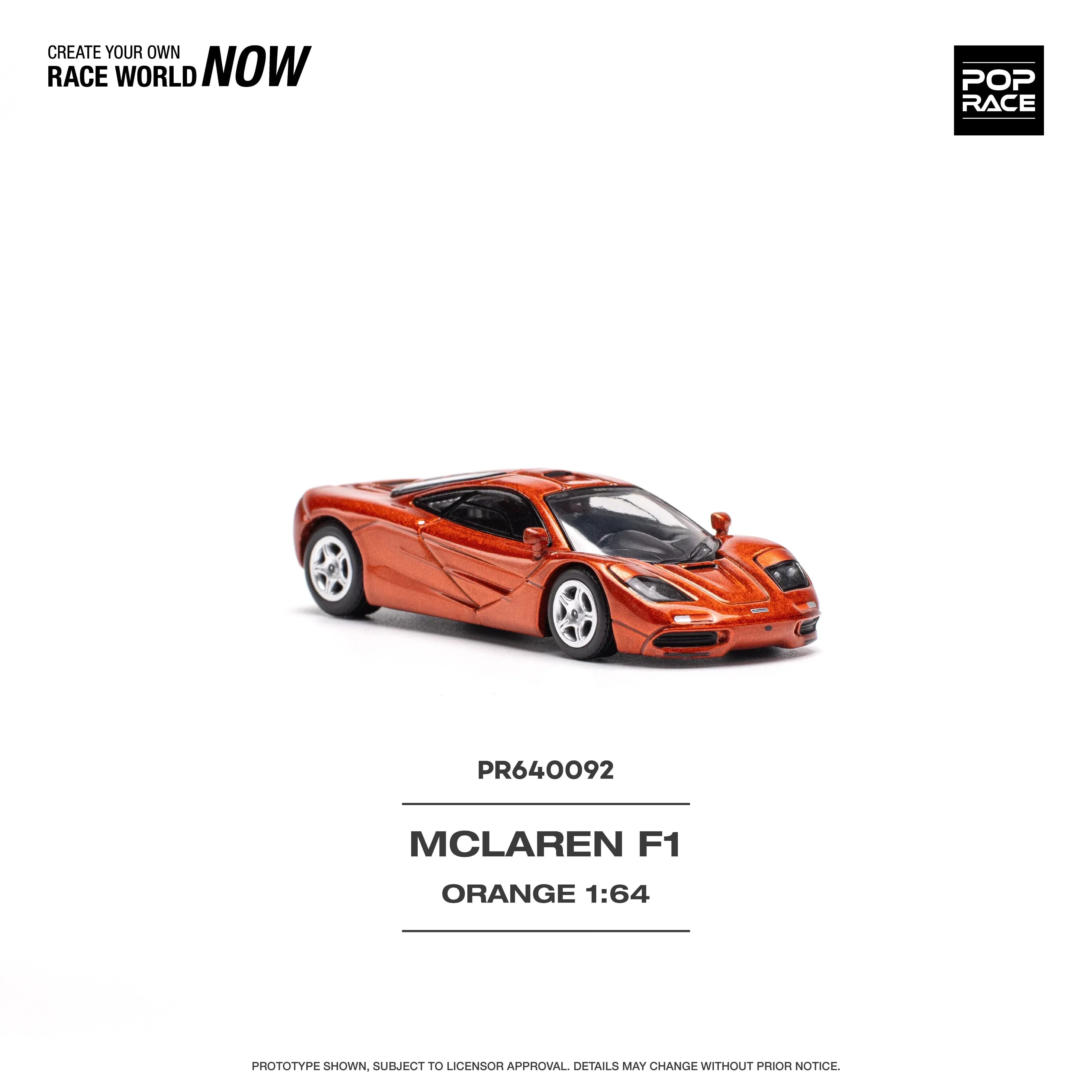 Premium scale diecast model car – Mclaren F1, 1:64 Scale (Orange) Collectible
