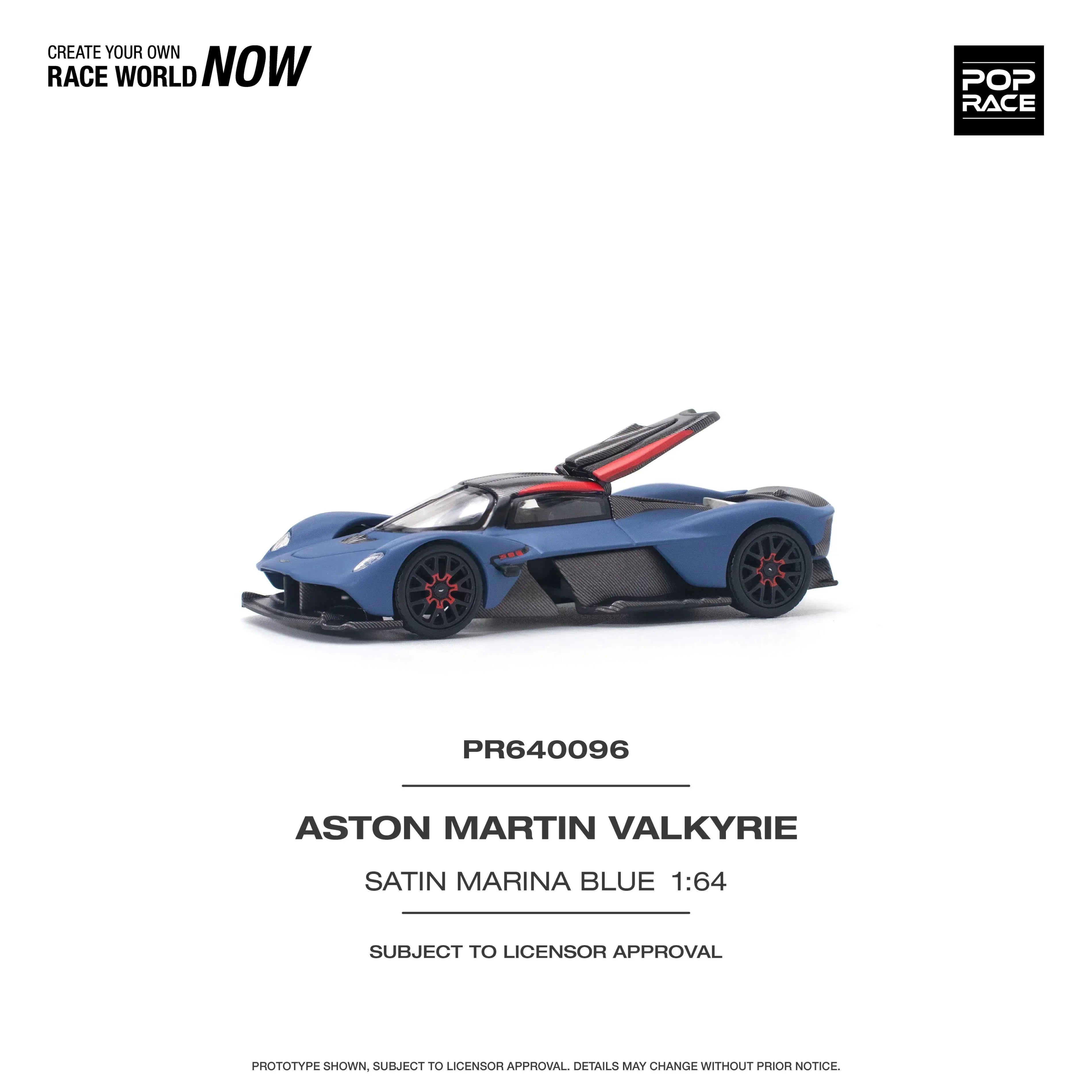 Premium scale diecast model car – Aston Martin Valkyrie, 1:64 Scale (Blue) Collectible
