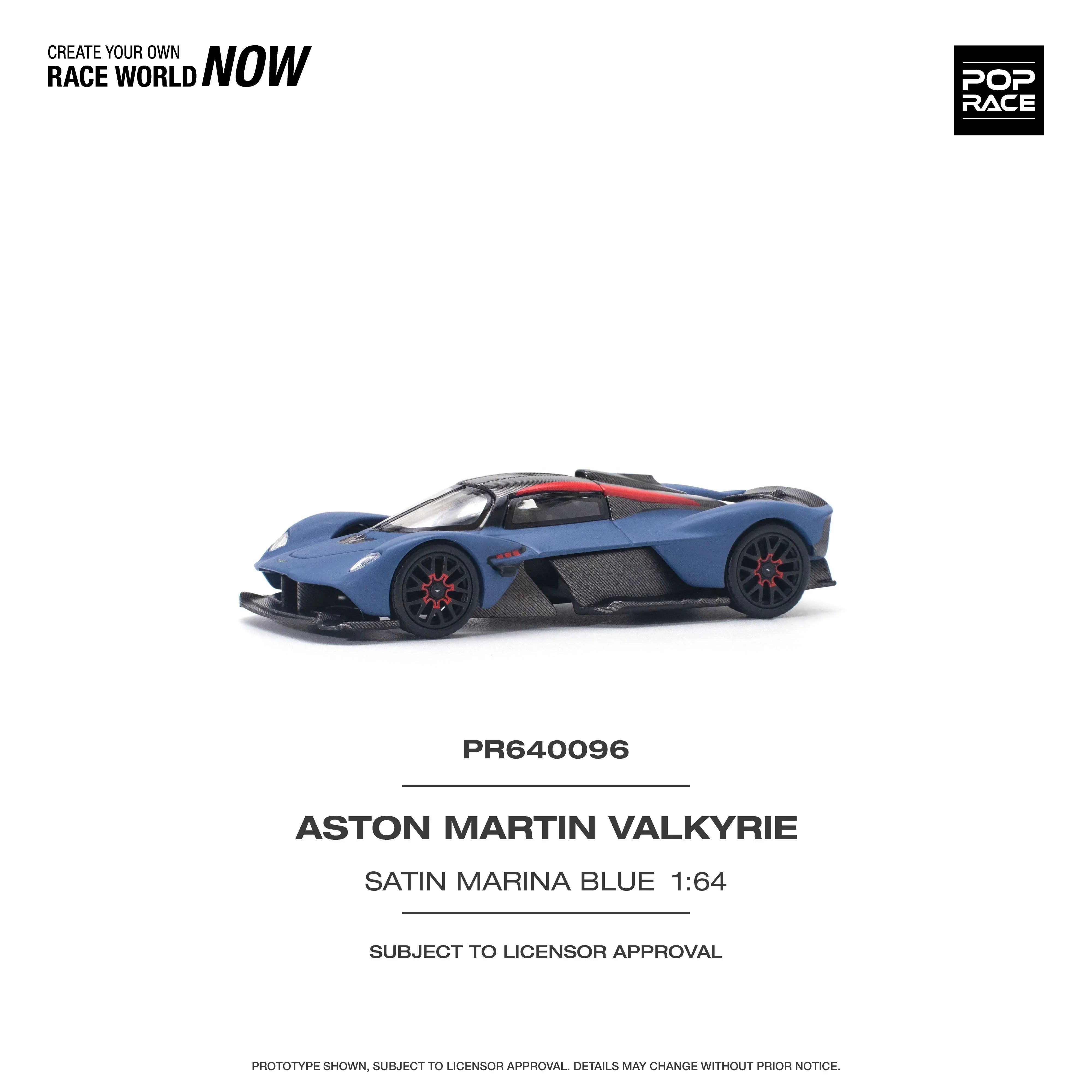 Premium scale diecast model car – Aston Martin Valkyrie, 1:64 Scale (Blue) Collectible