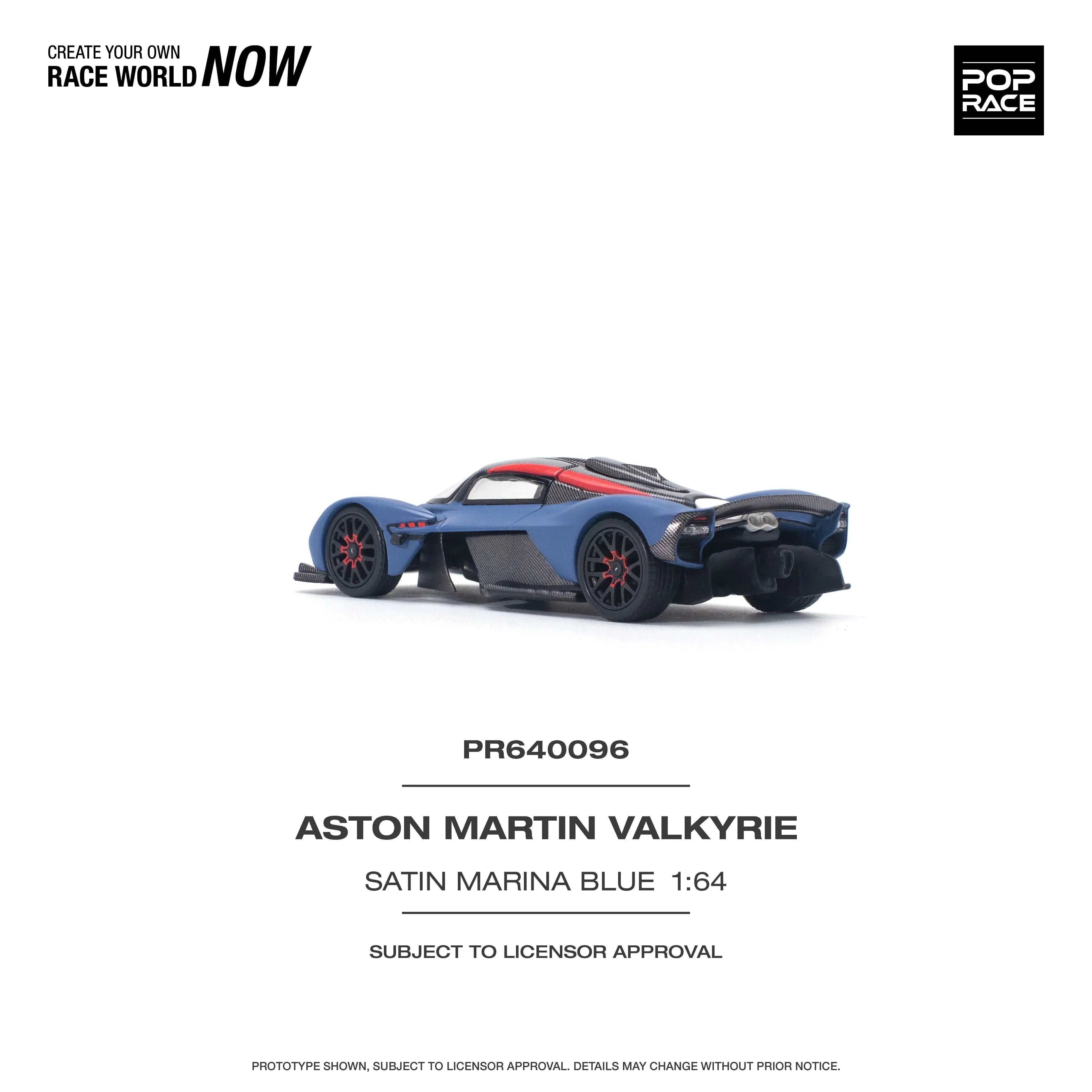 Premium scale diecast model car – Aston Martin Valkyrie, 1:64 Scale (Blue) Collectible