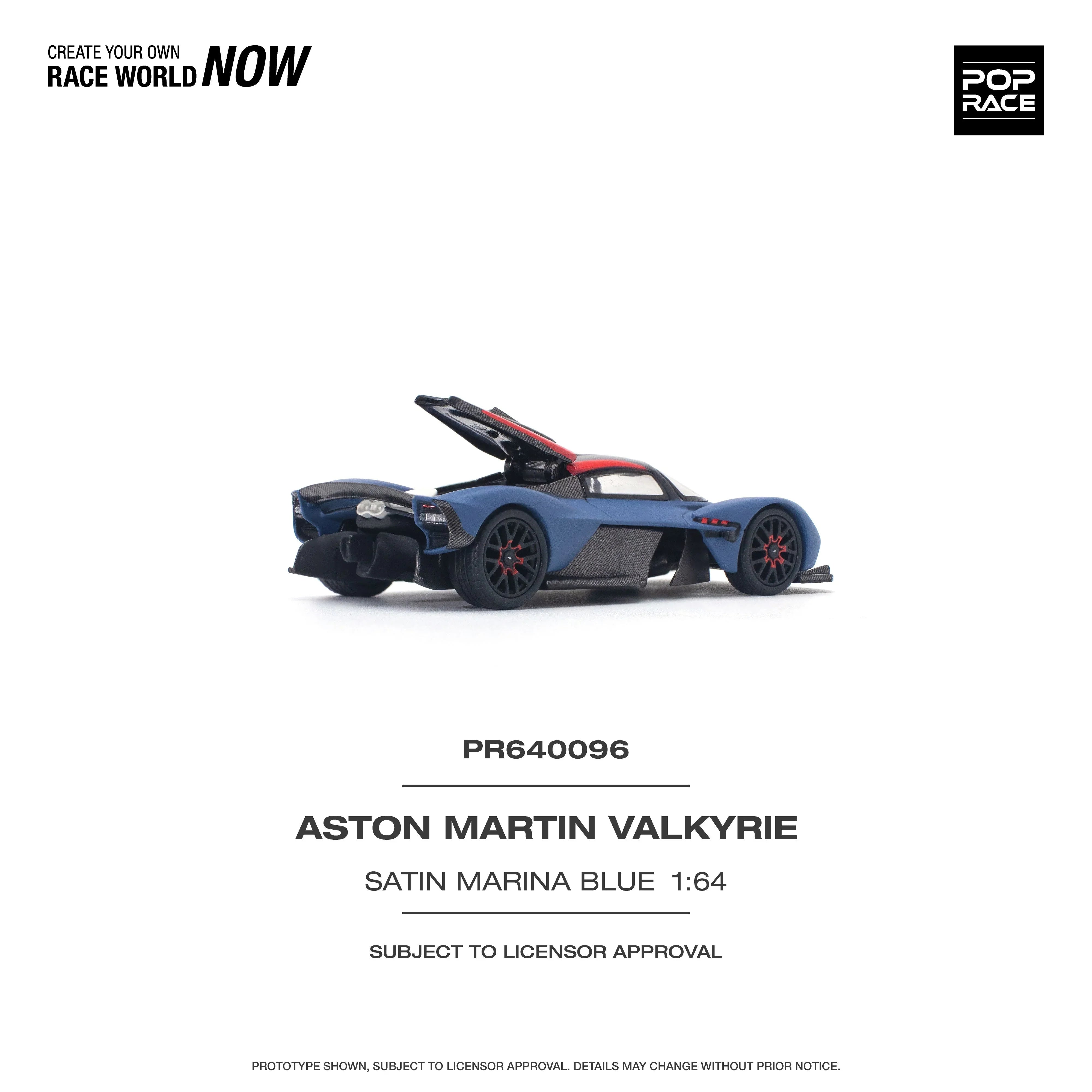 Premium scale diecast model car – Aston Martin Valkyrie, 1:64 Scale (Blue) Collectible