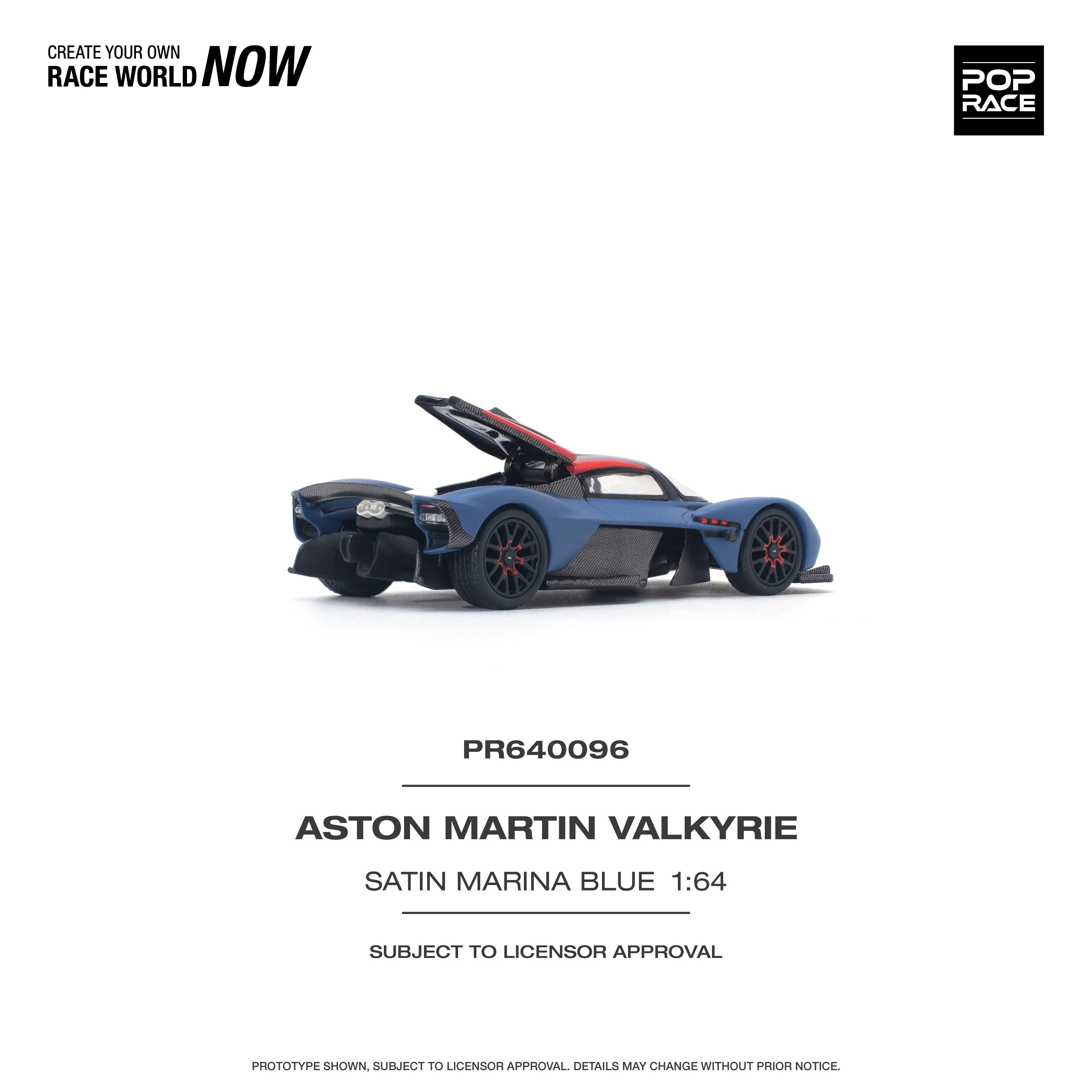 Premium scale diecast model car – Aston Martin Valkyrie, 1:64 Scale (Blue) Collectible