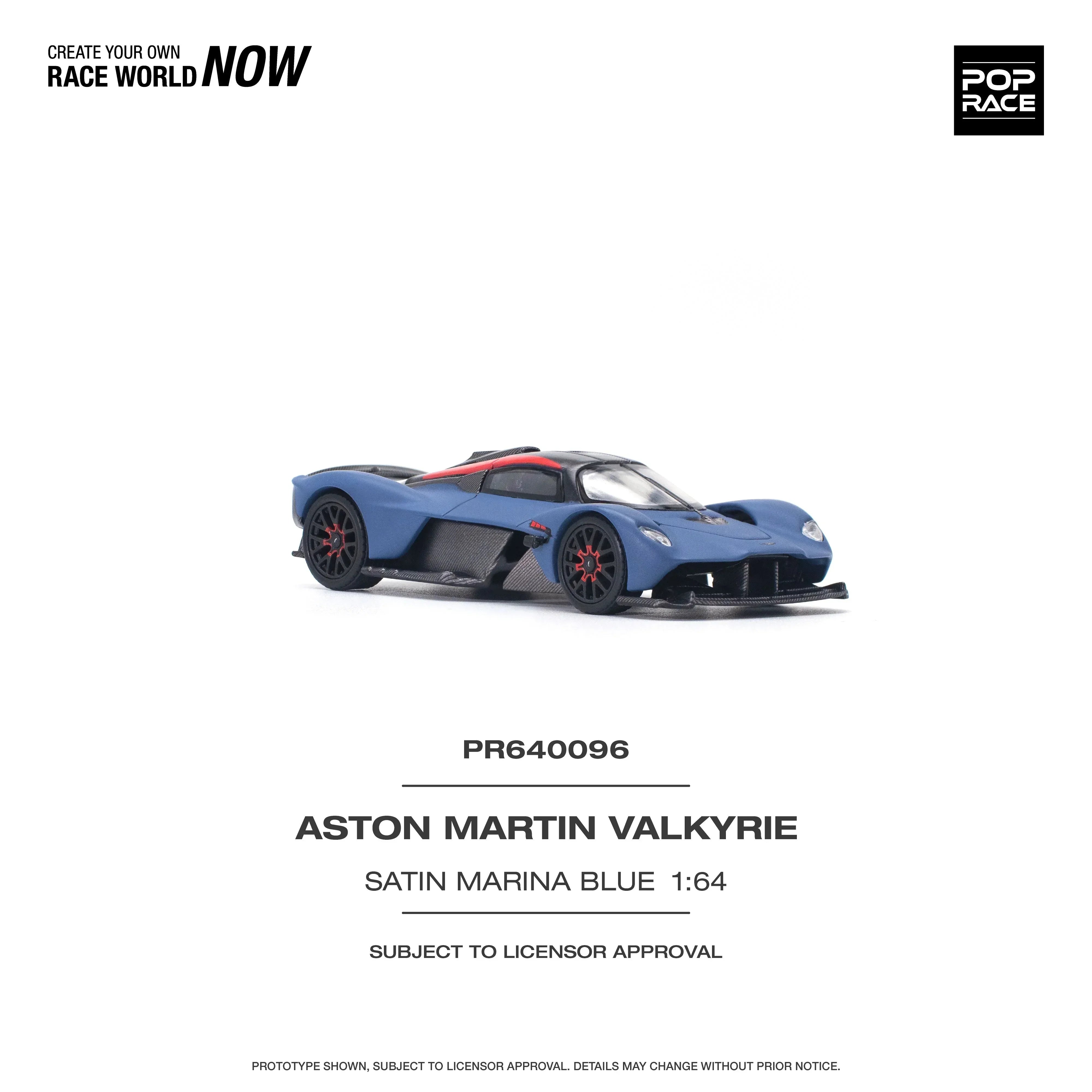 Premium scale diecast model car – Aston Martin Valkyrie, 1:64 Scale (Blue) Collectible