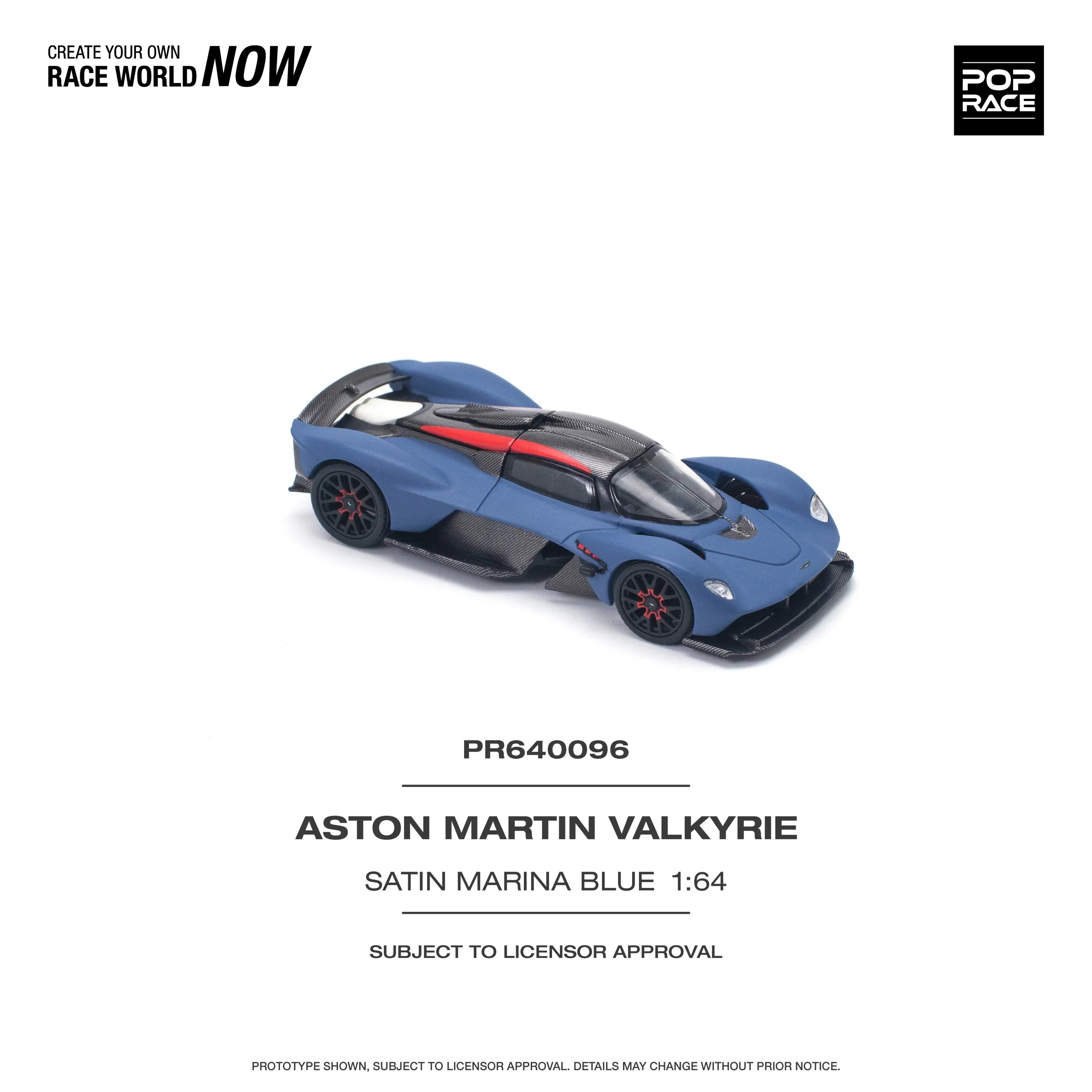 Premium scale diecast model car – Aston Martin Valkyrie, 1:64 Scale (Blue) Collectible