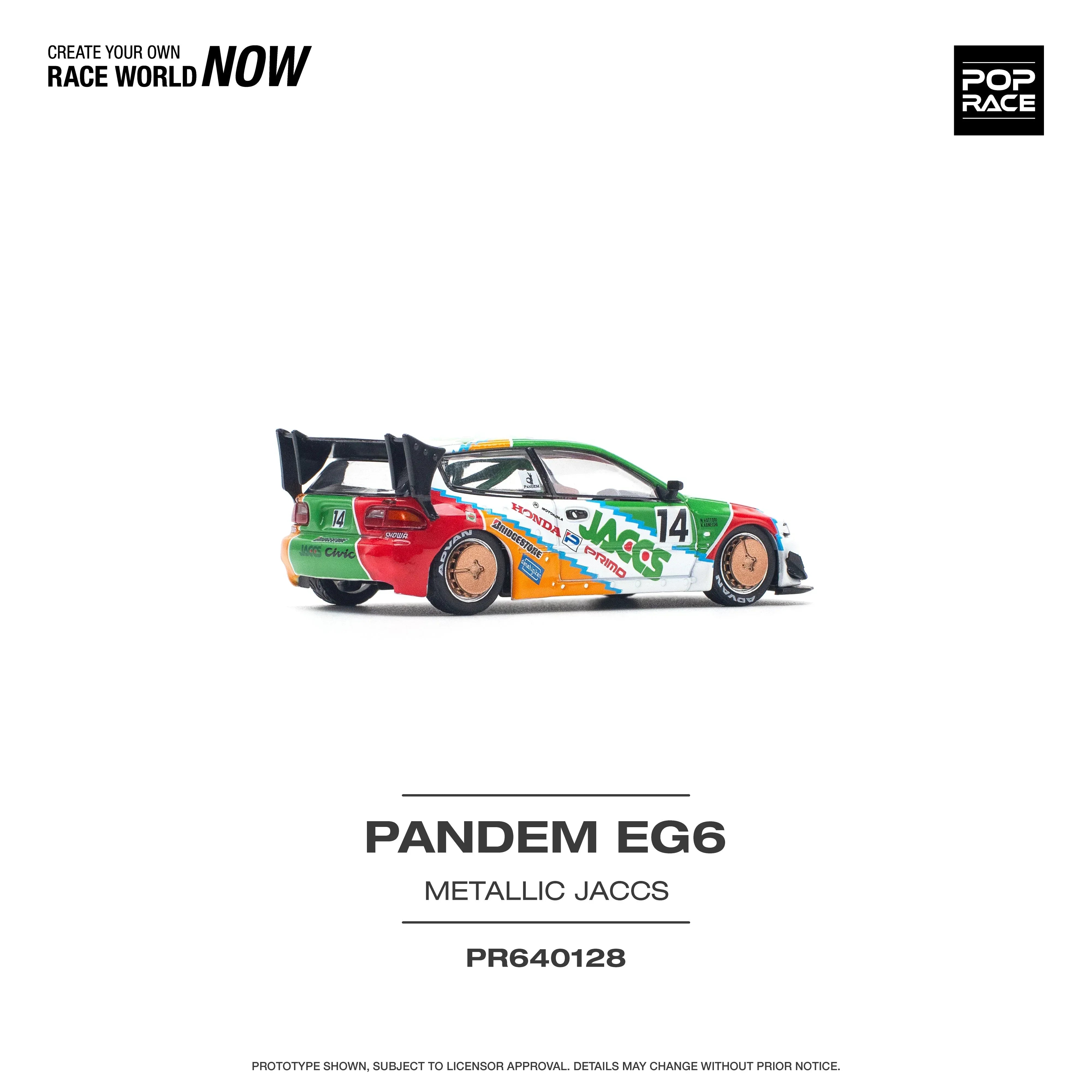 Premium scale diecast model car – Pandem EG6 Metalic Jaccs, 1:64 Scale (Multicolor) Collectible