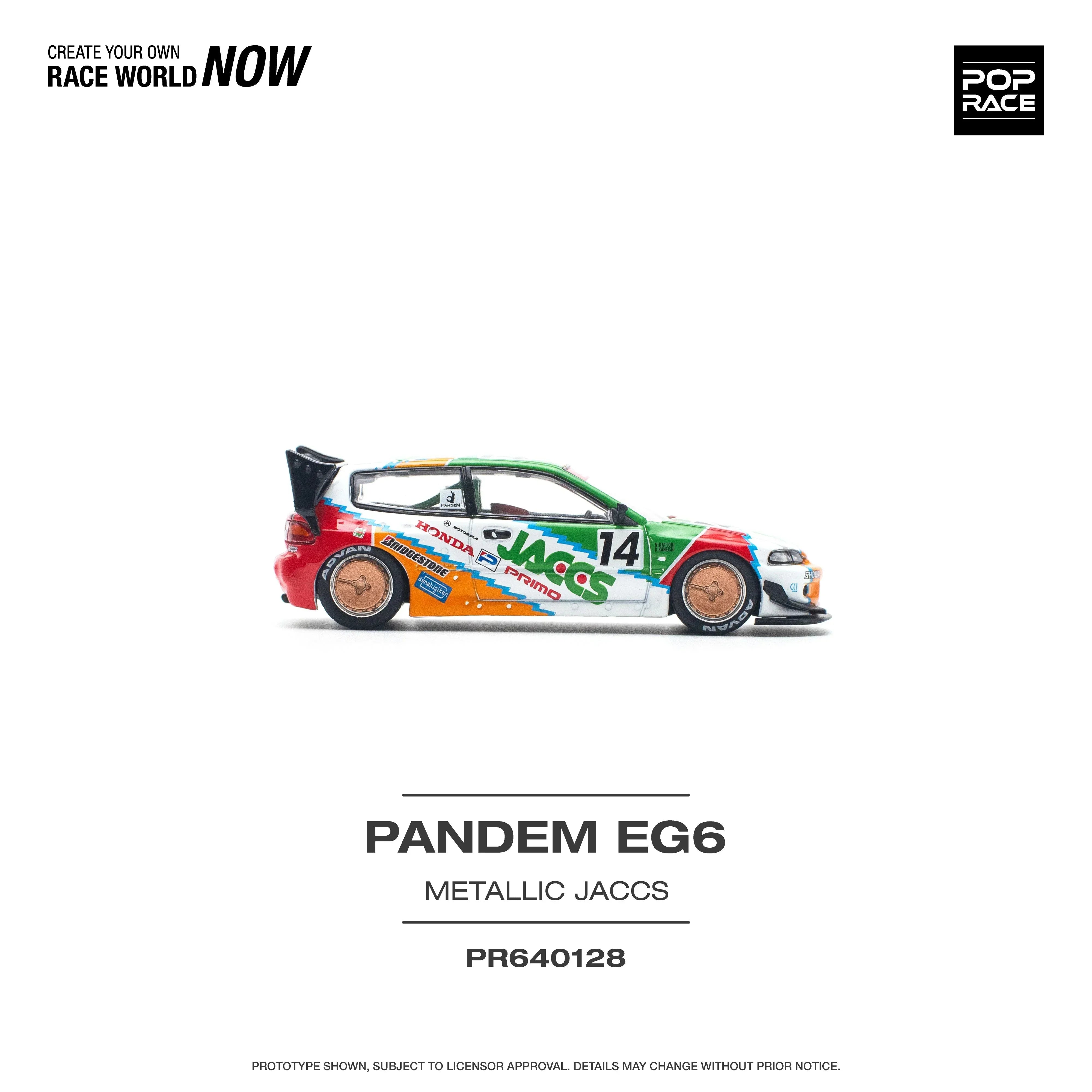 Premium scale diecast model car – Pandem EG6 Metalic Jaccs, 1:64 Scale (Multicolor) Collectible