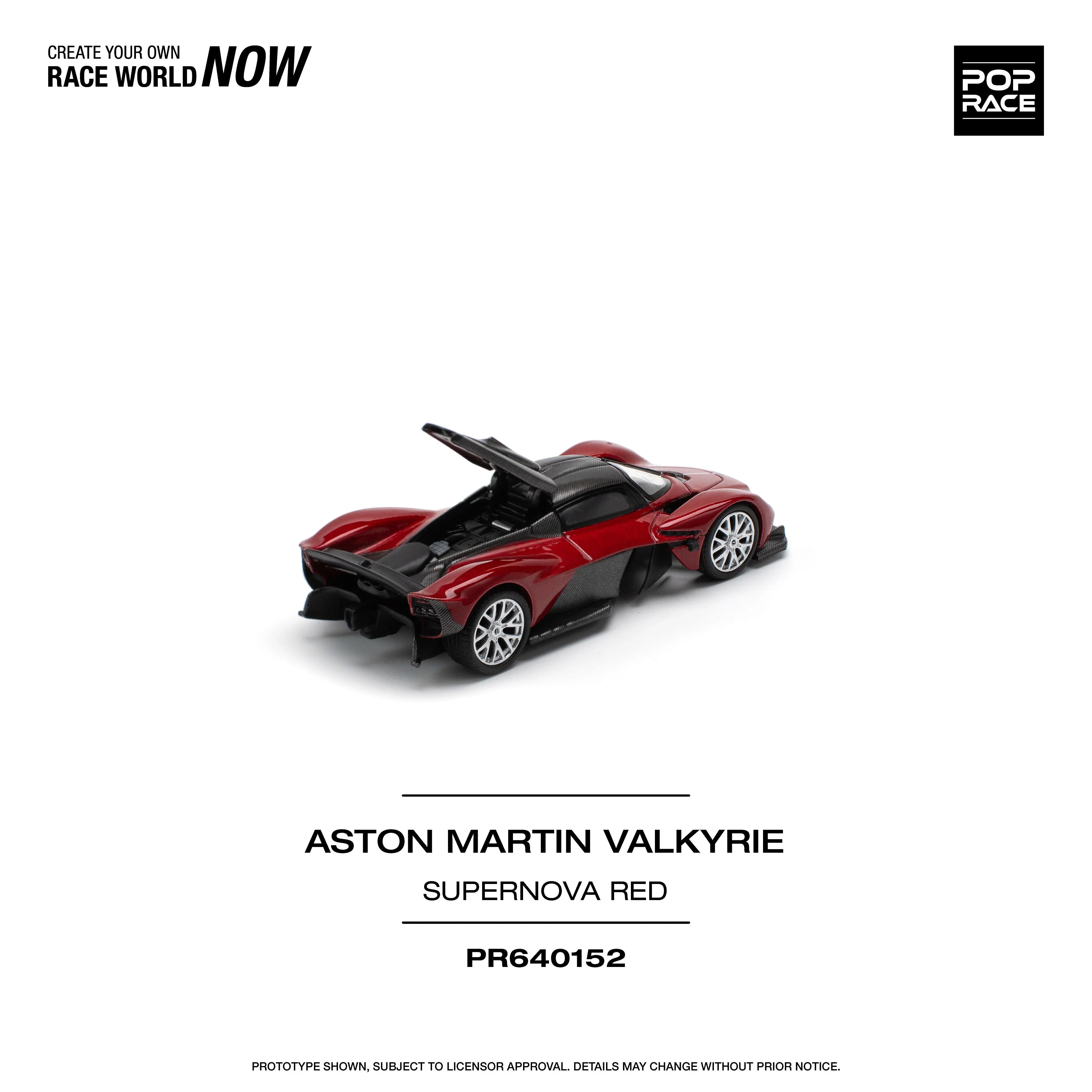 Premium scale diecast model car – Aston Martin Valkyrie Supernova, 1:64 Scale (Red) Collectible