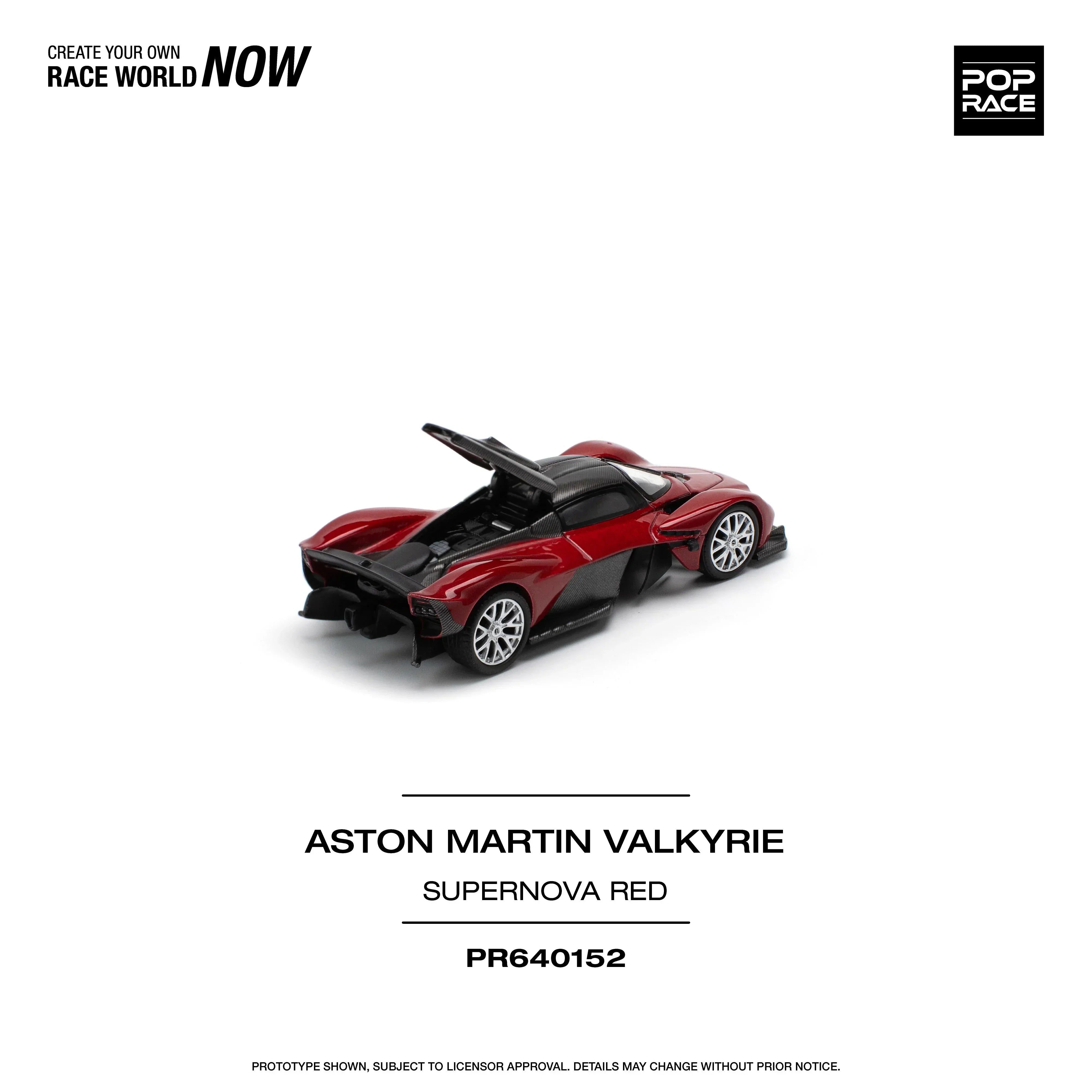 Premium scale diecast model car – Aston Martin Valkyrie Supernova, 1:64 Scale (Red) Collectible